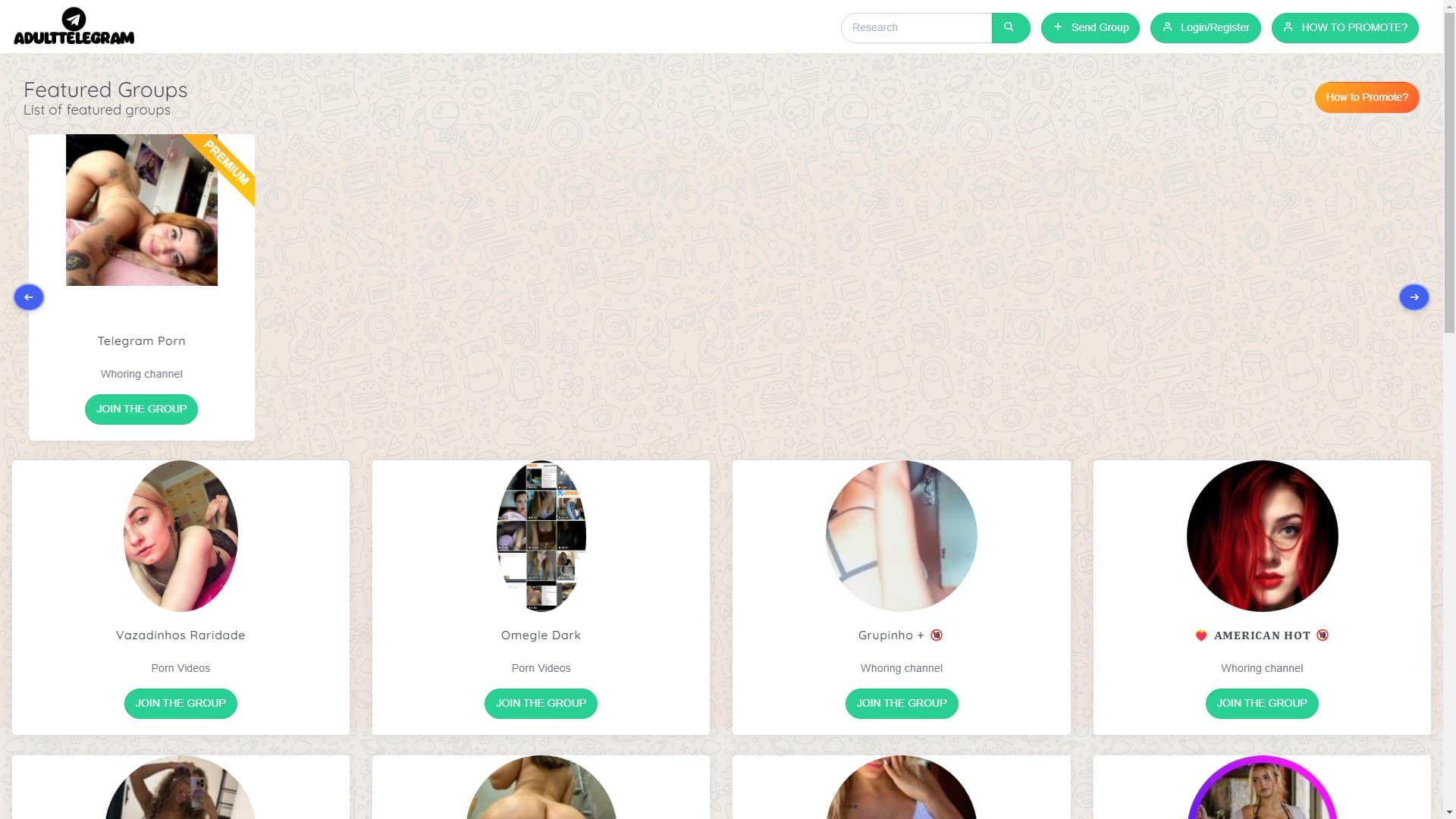 Screenshot of Adult Telegram Group