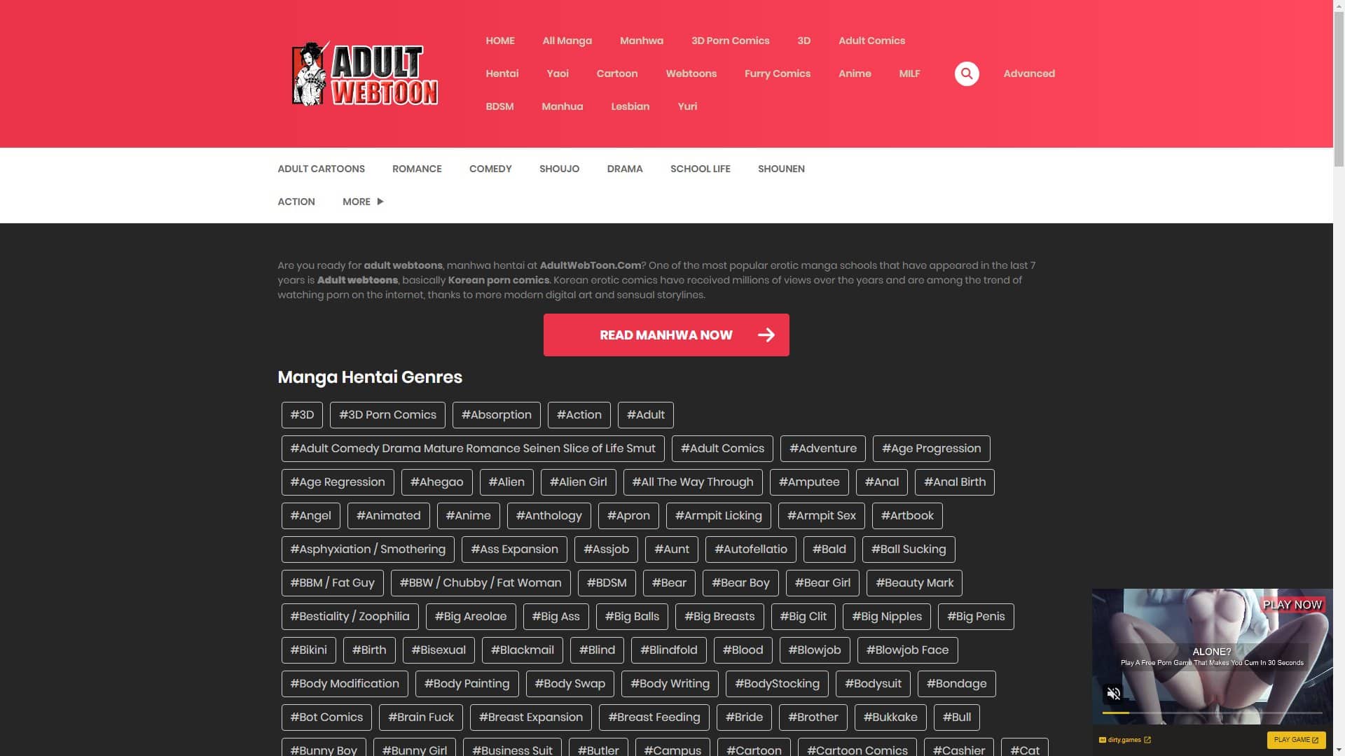 Screenshot of Adult Webtoon