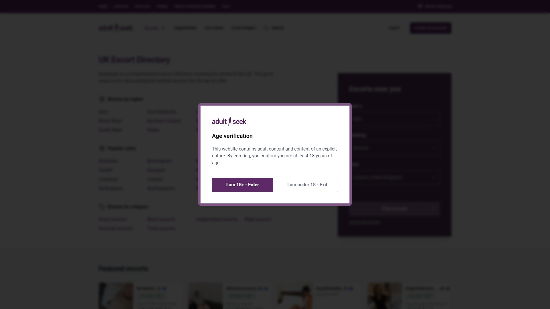 Screenshot of Adultseek