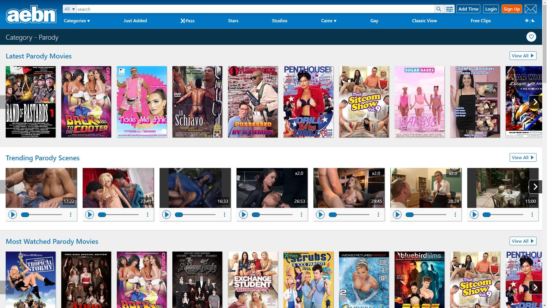 Screenshot of Aebn Parody