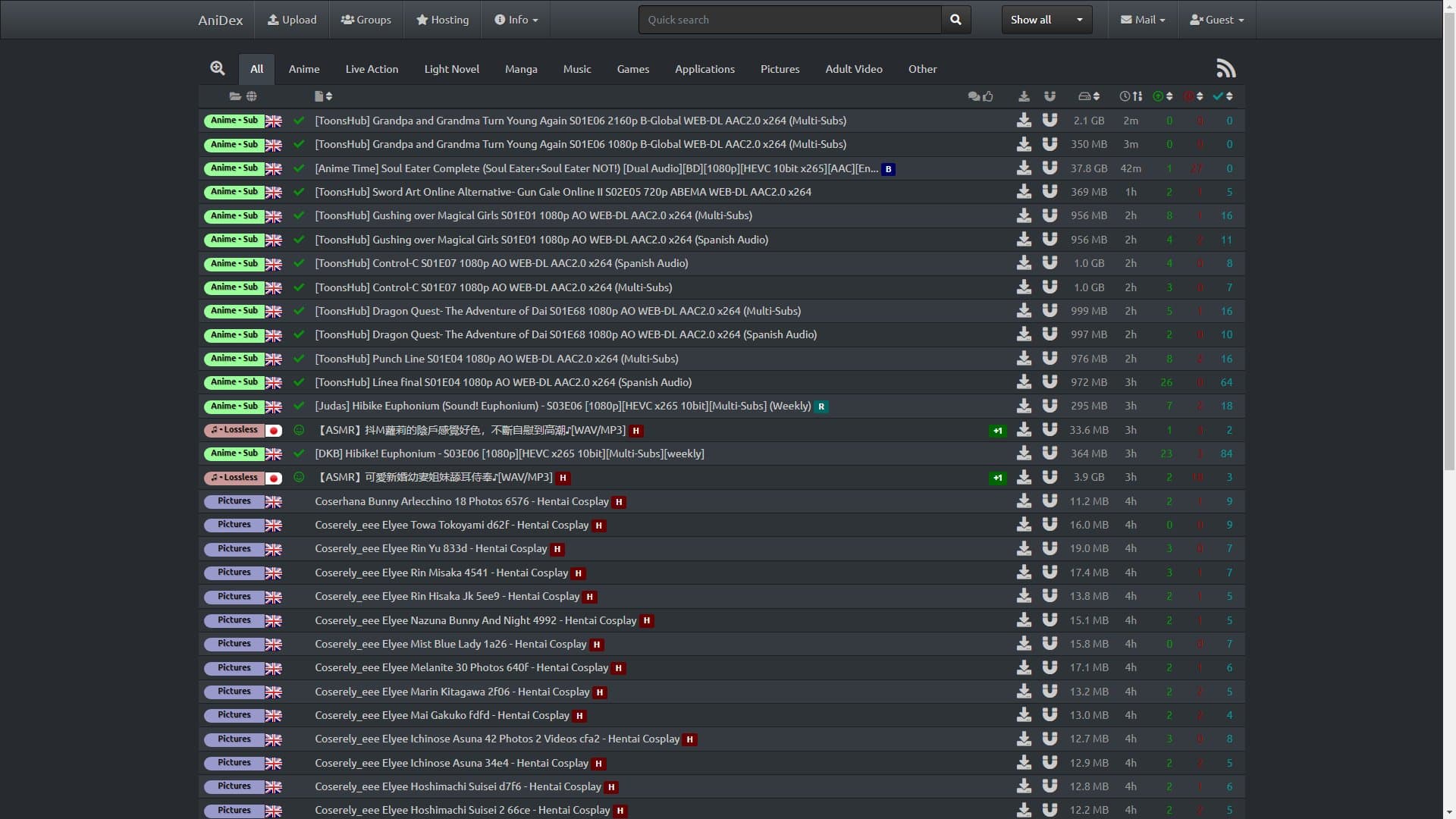 Screenshot of Anidex