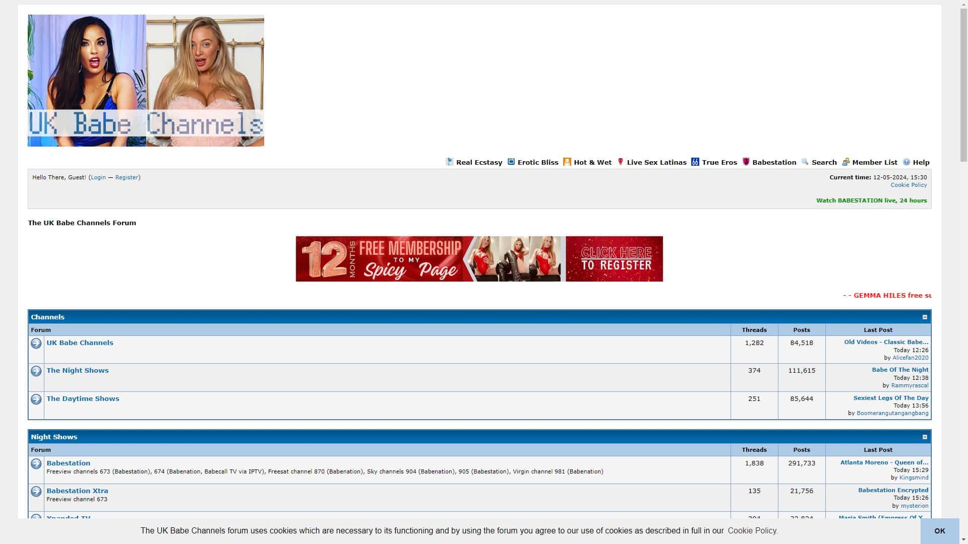 Screenshot of Babeshows