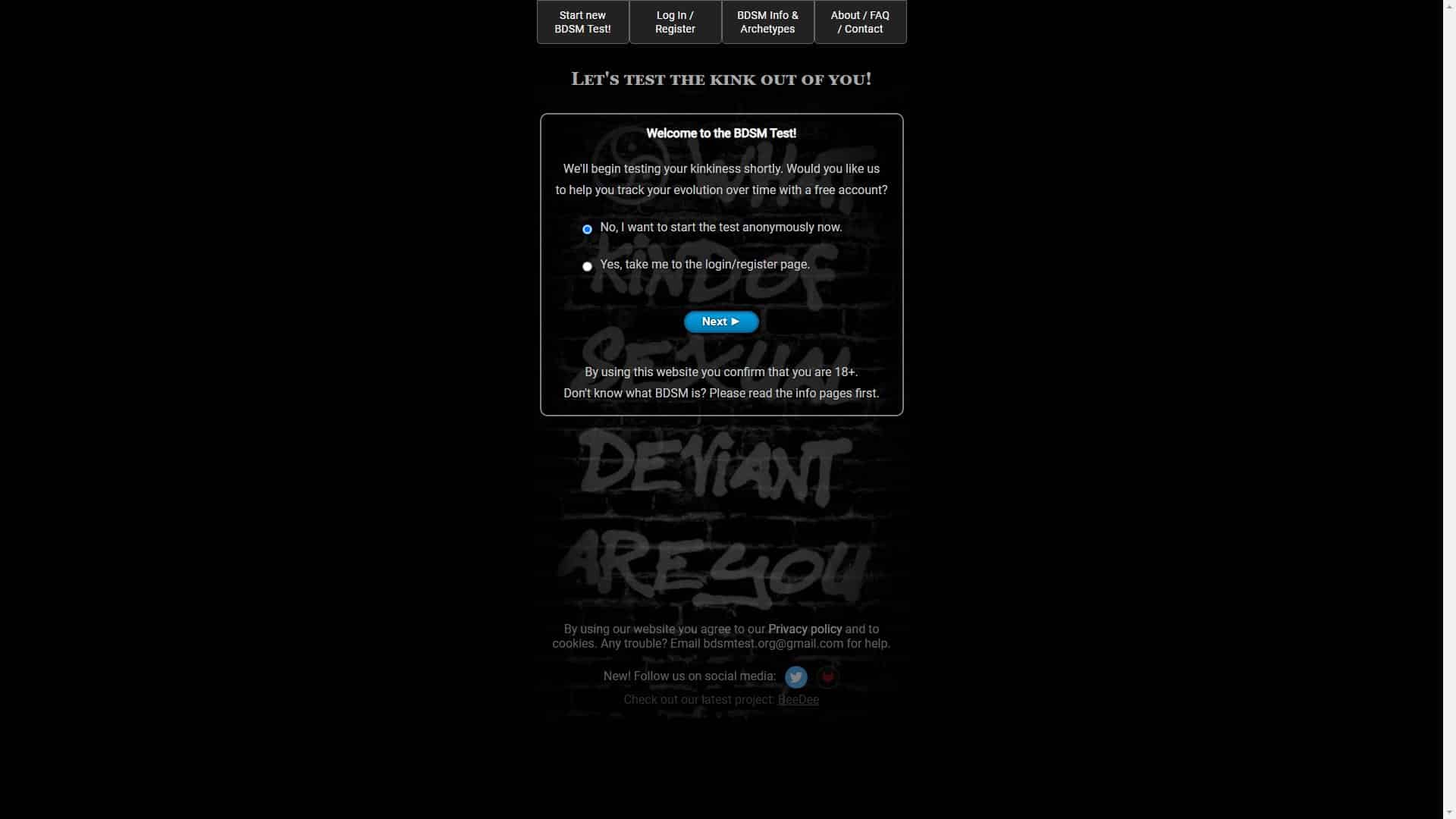 Screenshot of Bdsm Test