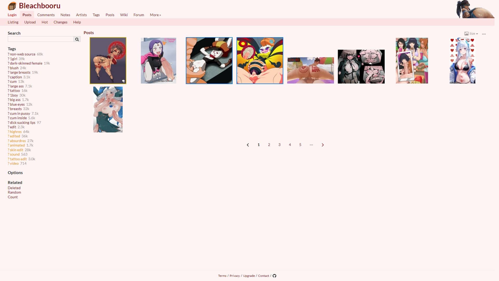 Screenshot of Bleachbooru