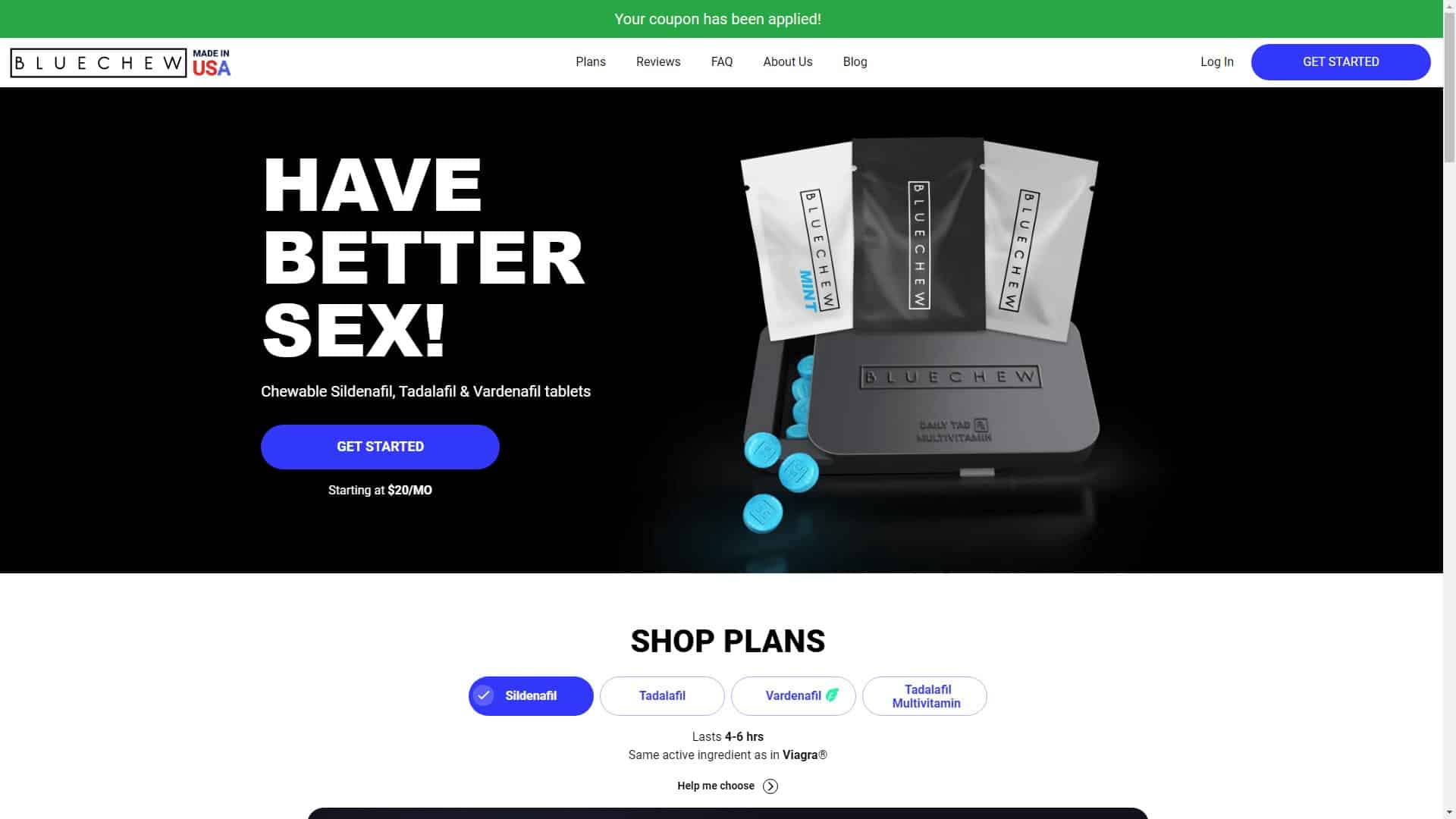 Screenshot of Bluechew