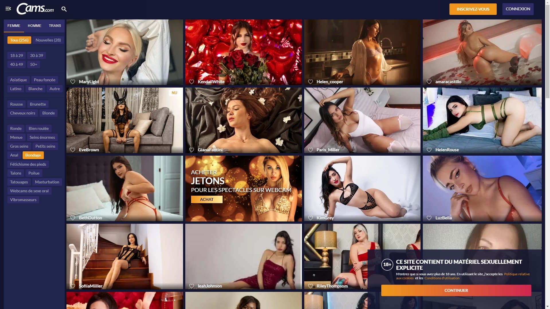 Screenshot of Cams Bondage