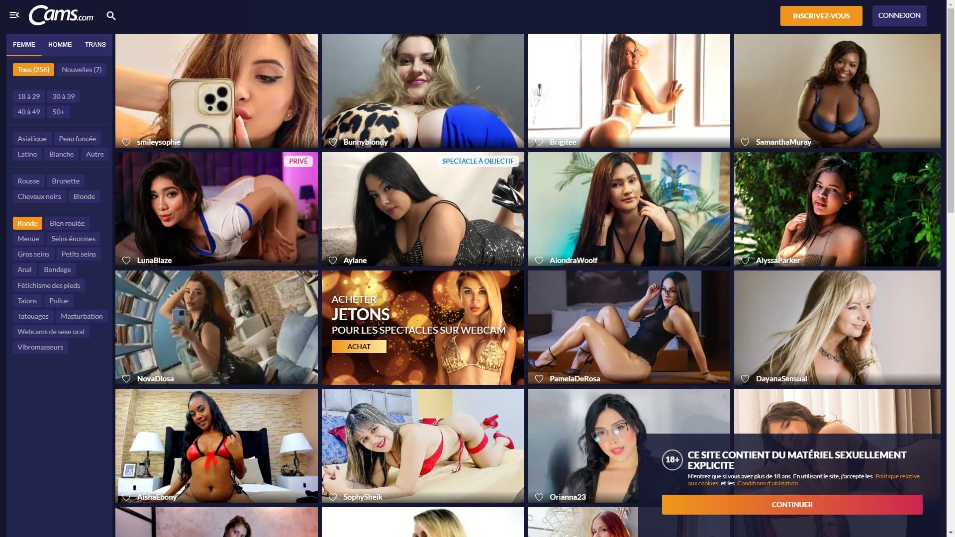 Screenshot of Cams.Com Bbw