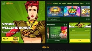 This is the : Comic-Play-Casino-homepage