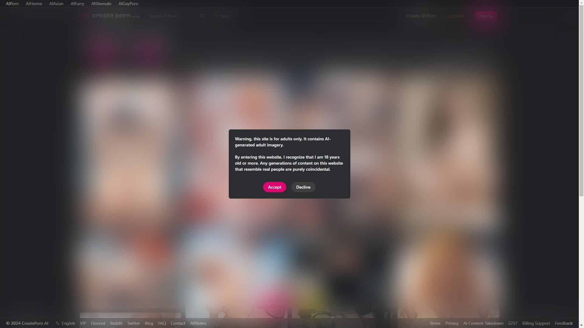 Screenshot of Createporn (Fake)