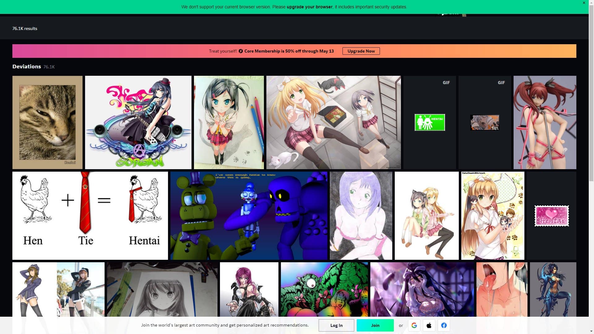 Screenshot of Deviantart