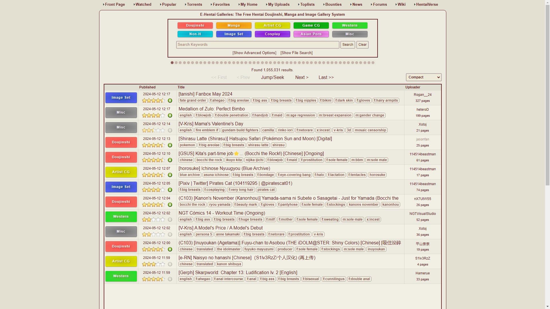 Screenshot of E-Hentai
