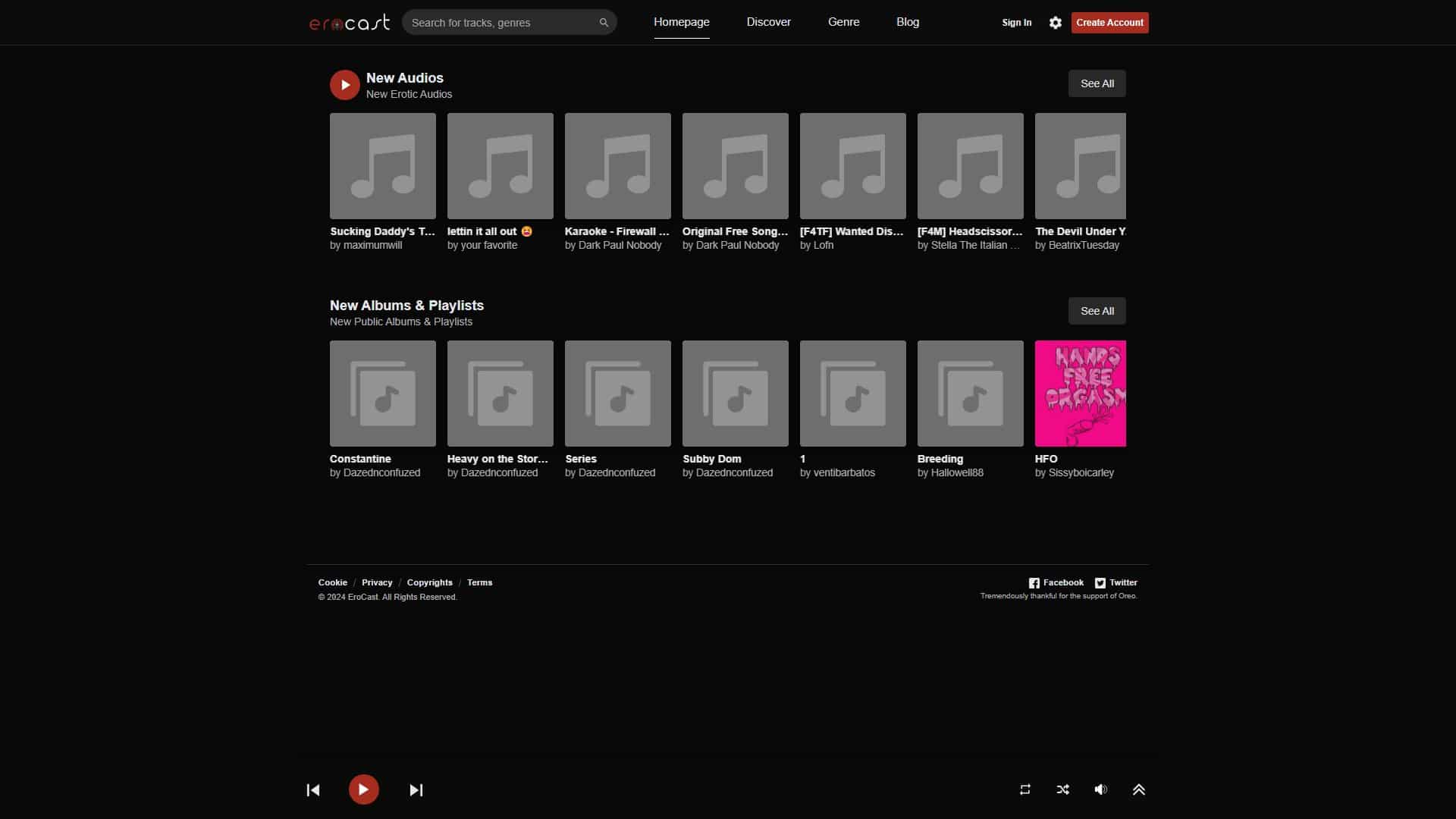 Screenshot of Erocast