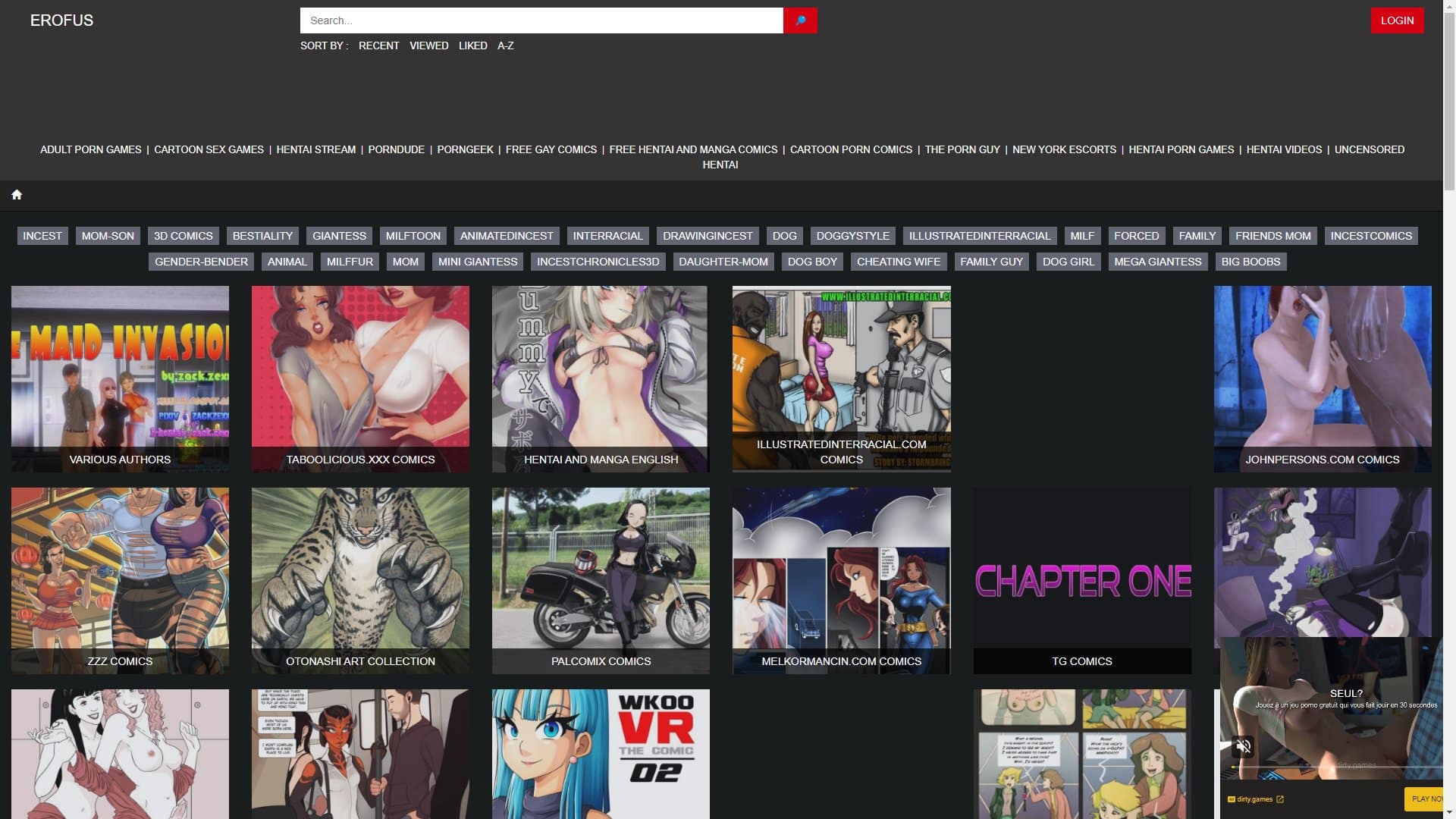 Screenshot of Erofus