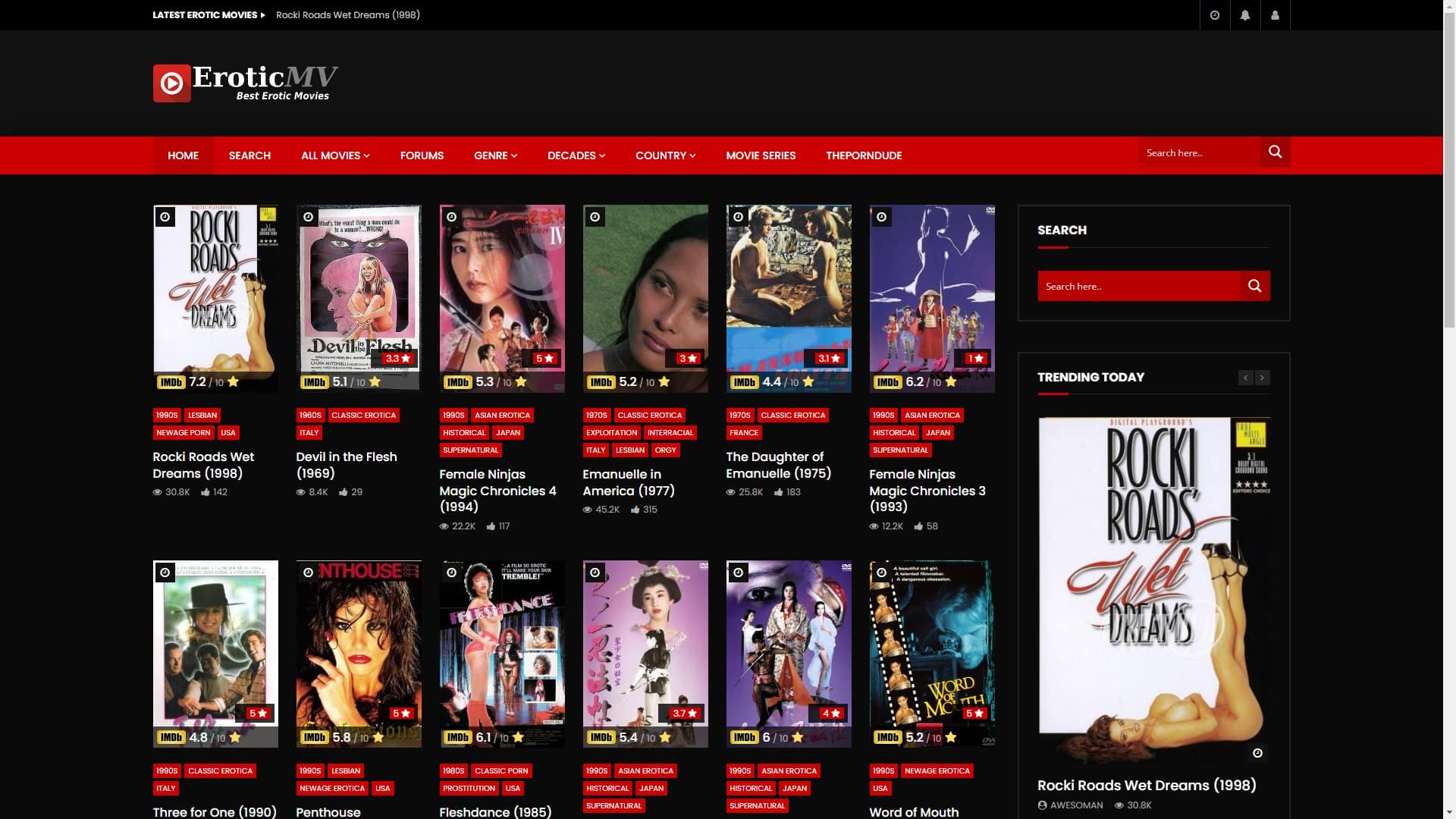 Screenshot of Eroticmv