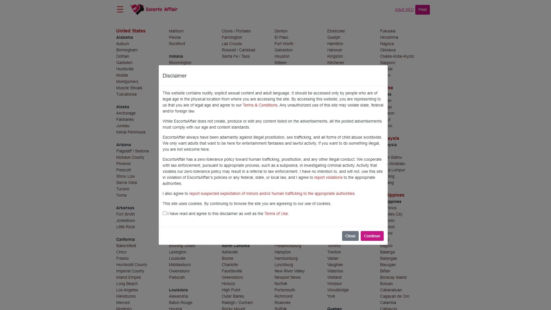Screenshot of Escortsaffair