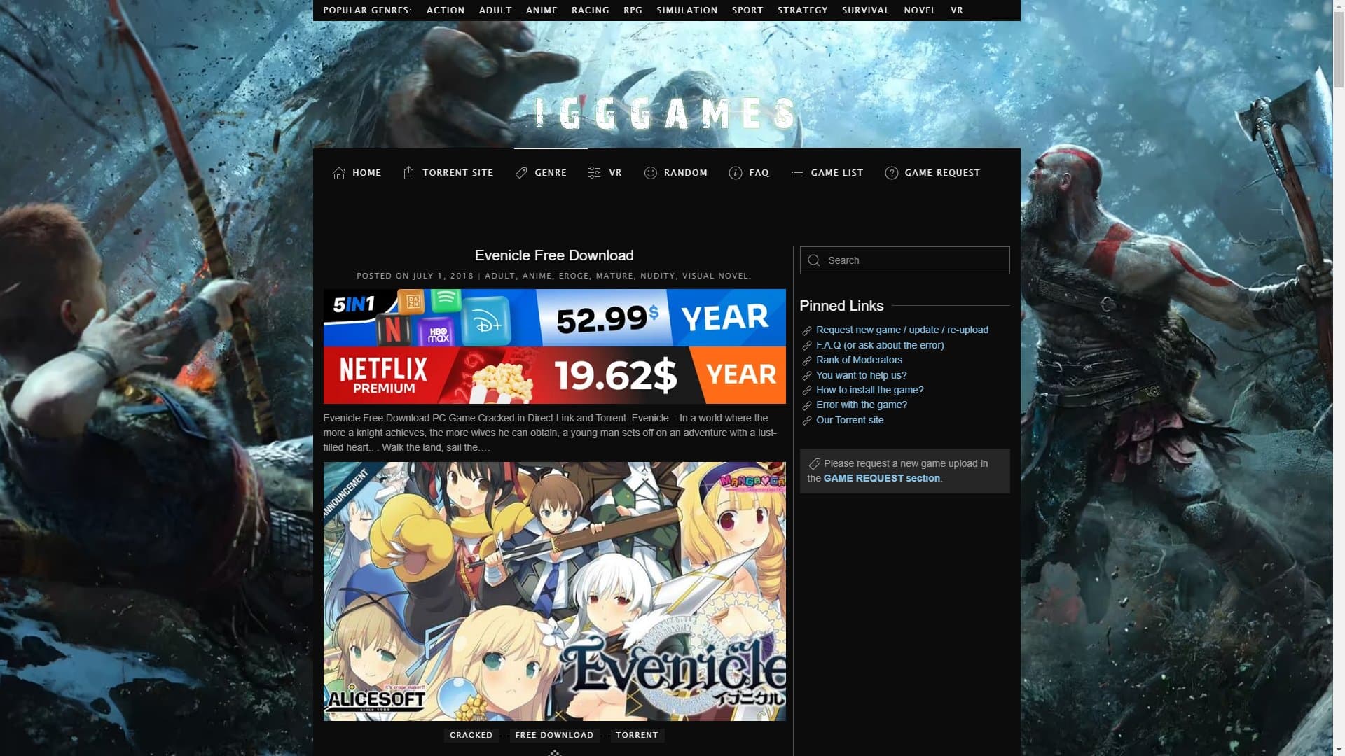 Screenshot of Evenicle