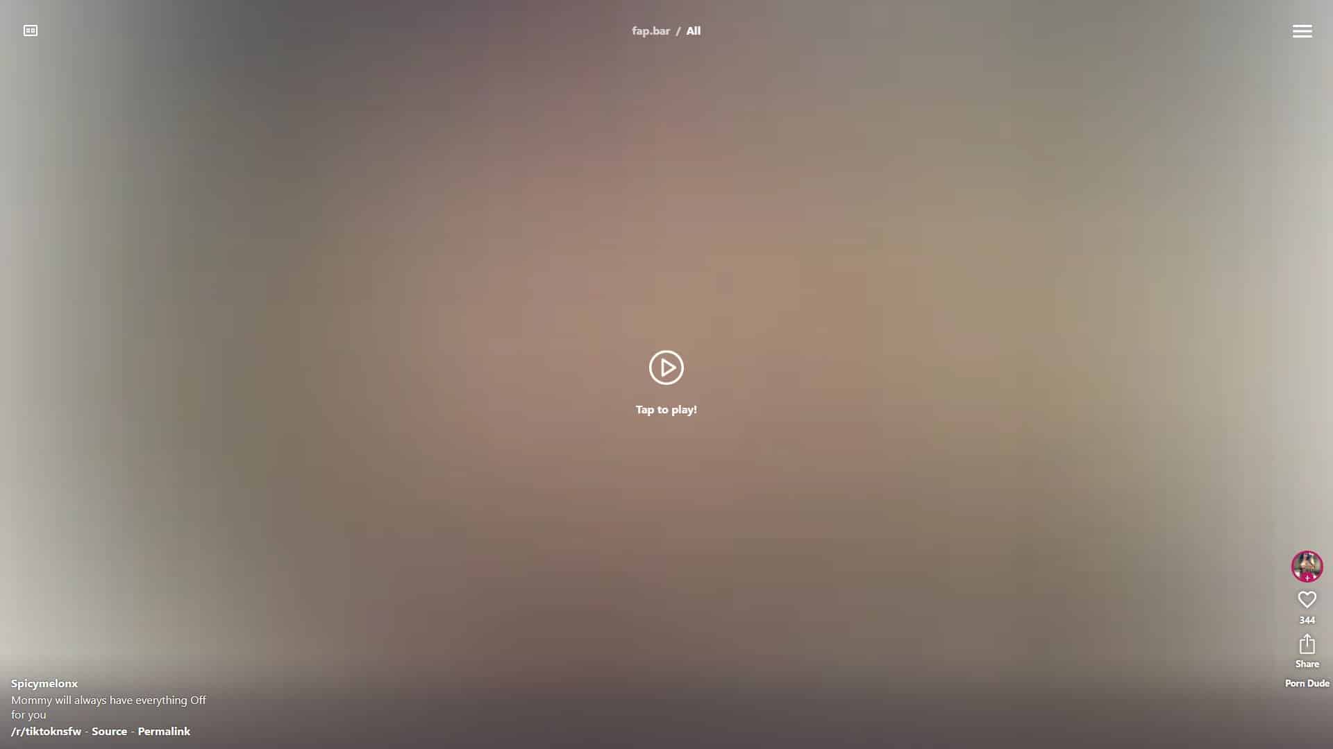 Screenshot of Fap Bar