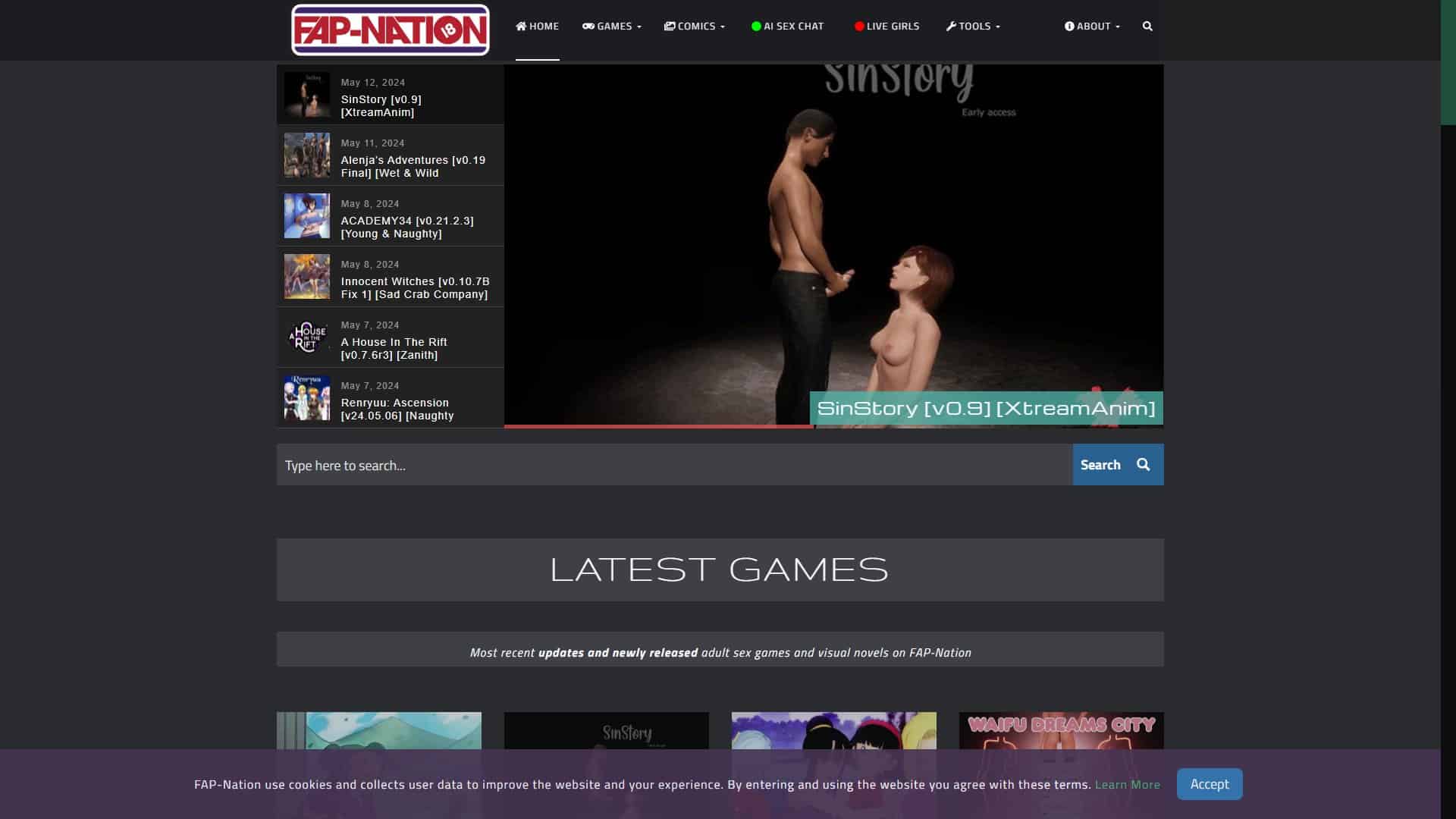 Screenshot of Fap Nation