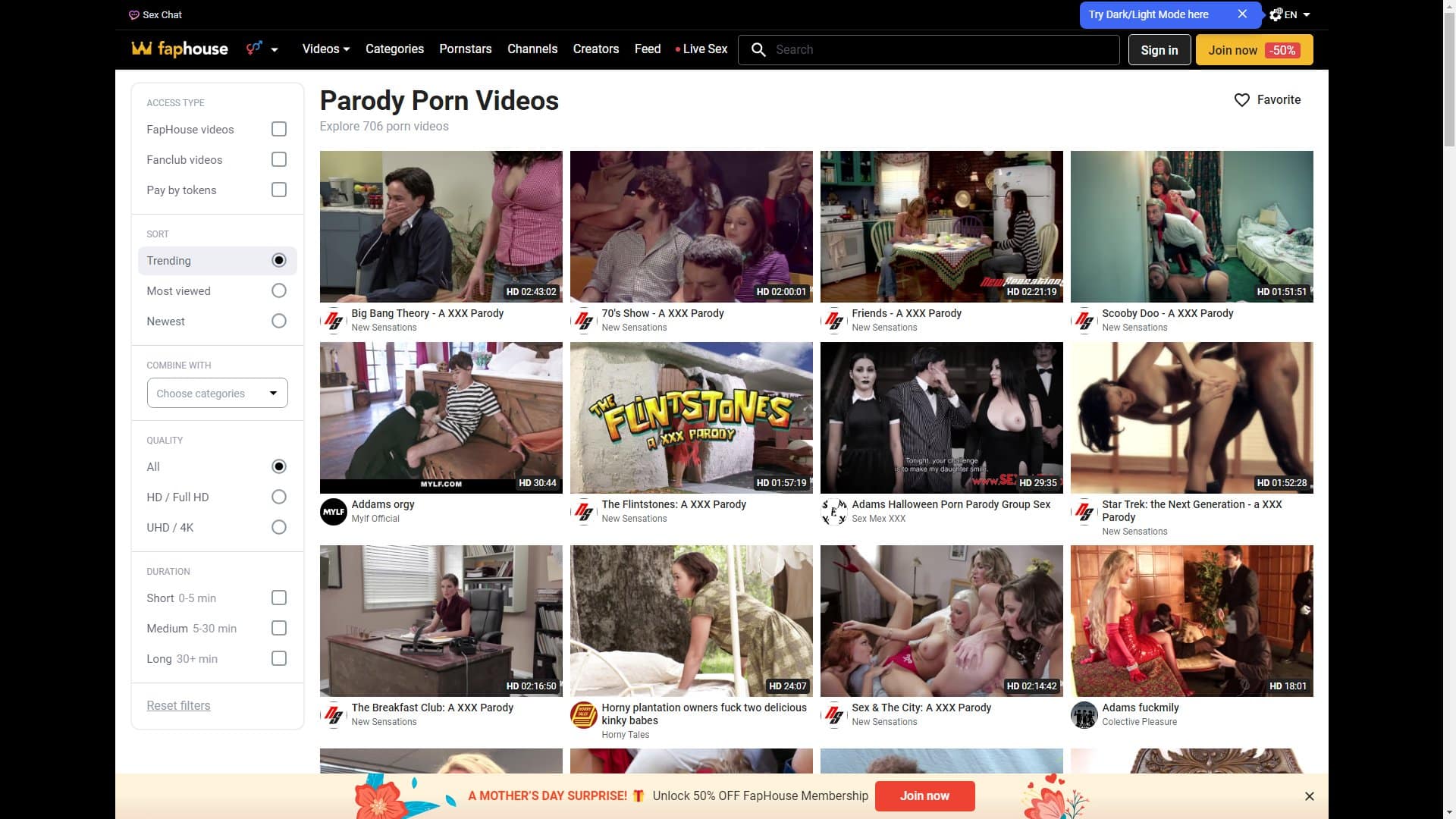 Screenshot of Faphouse Parody