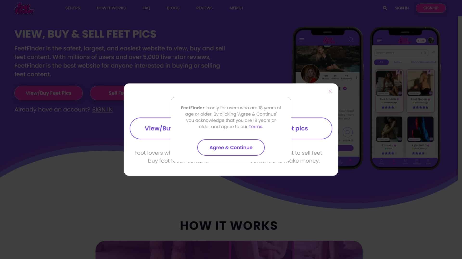 Screenshot of Feetfinder