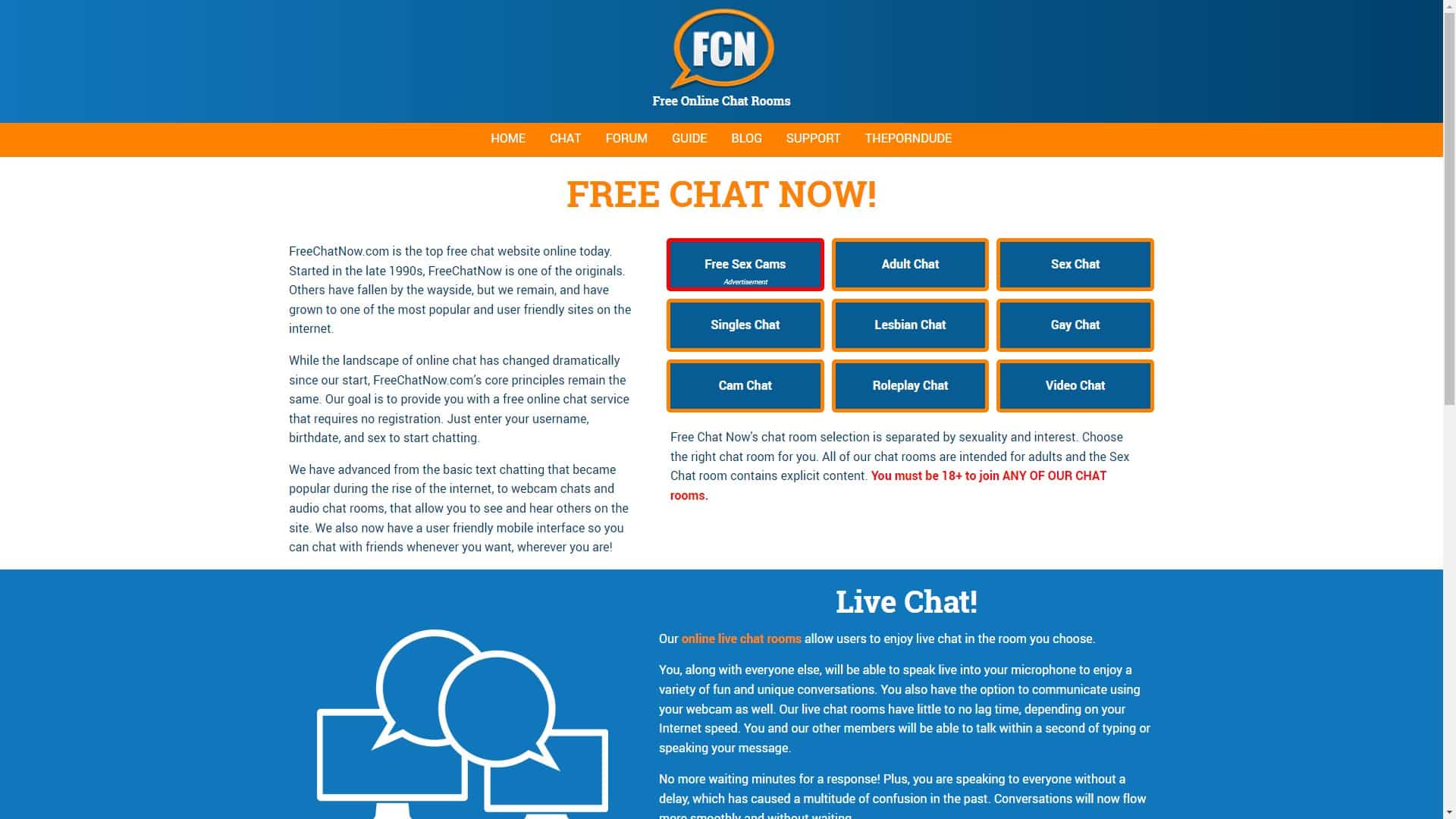 Screenshot of Freechatnow