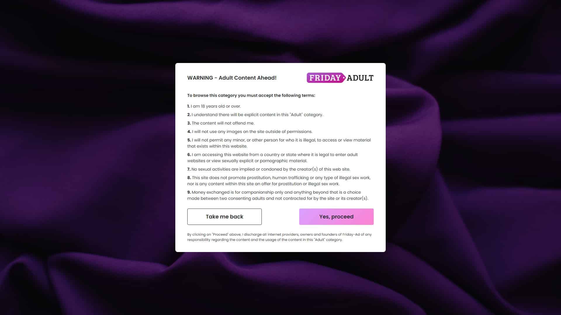 Screenshot of Friday Ad