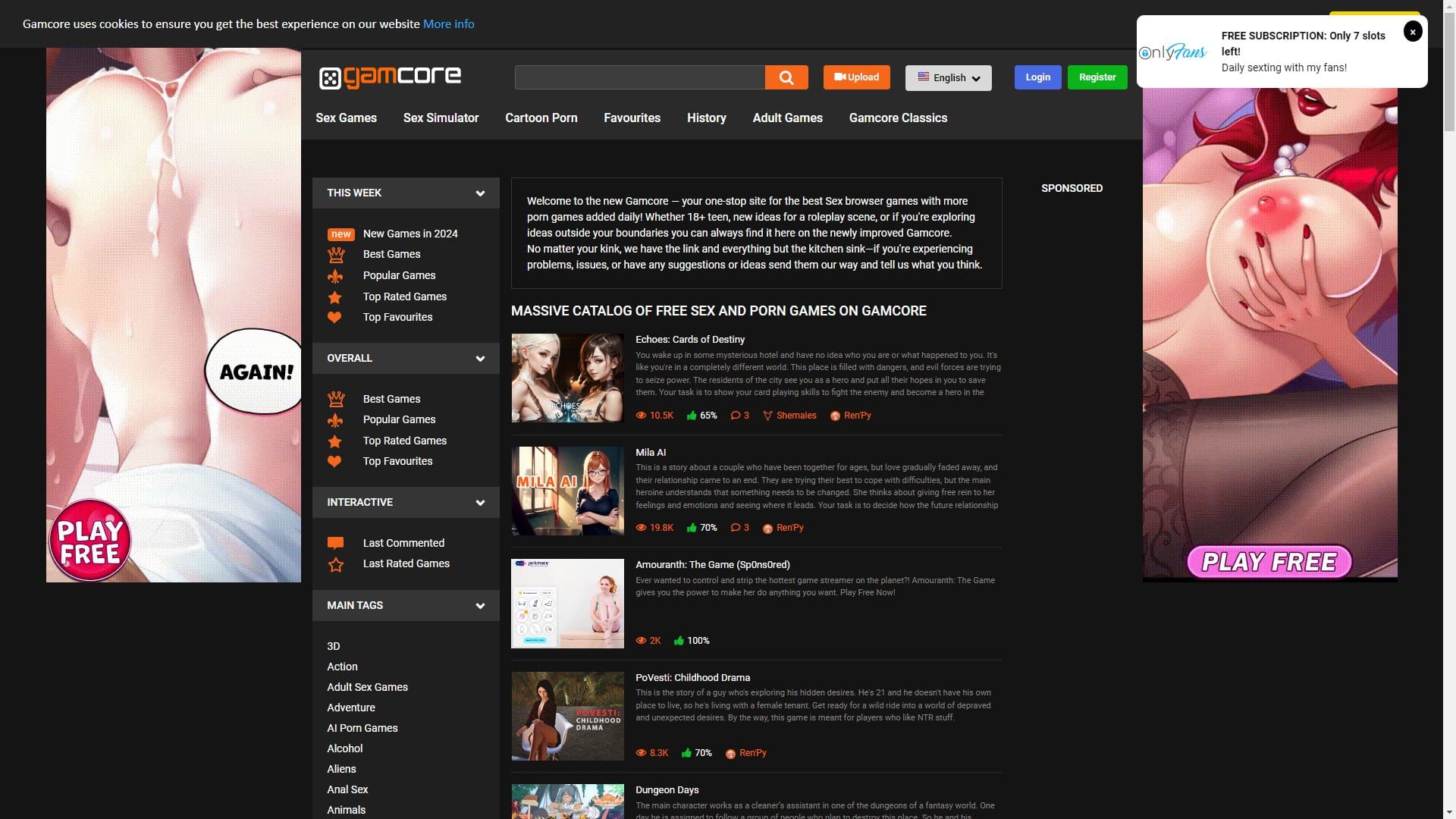 Screenshot of Gamcore