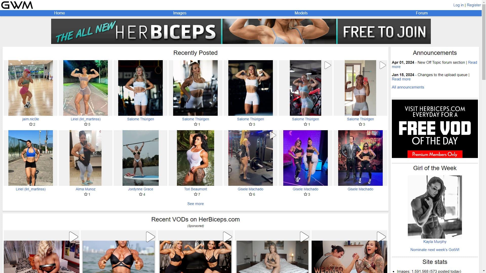Screenshot of Girlswithmuscle