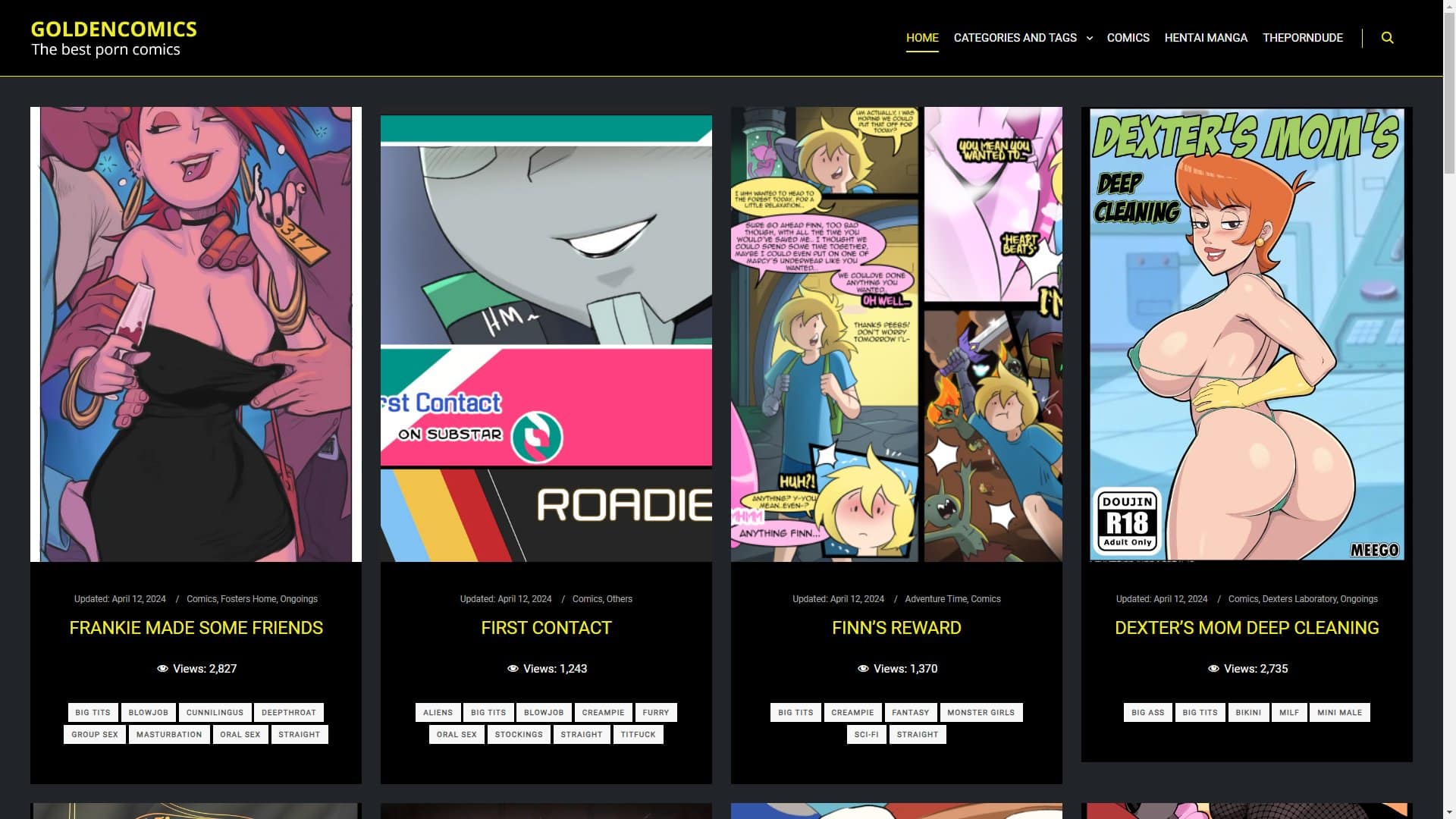 Screenshot of Goldencomics