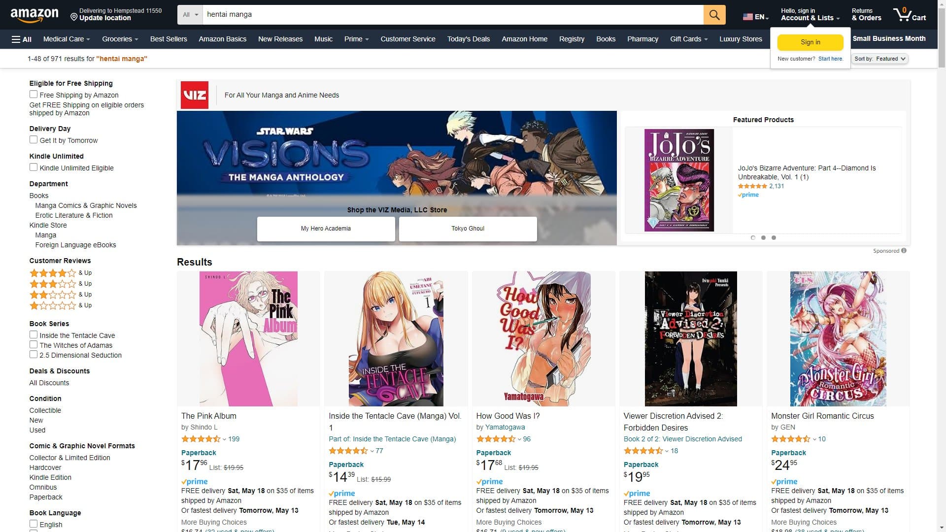 Screenshot of Hentai Comic Books