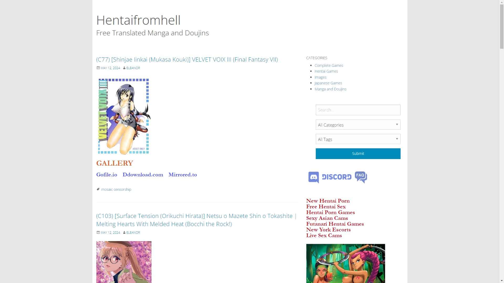 Screenshot of Hentaifromhell
