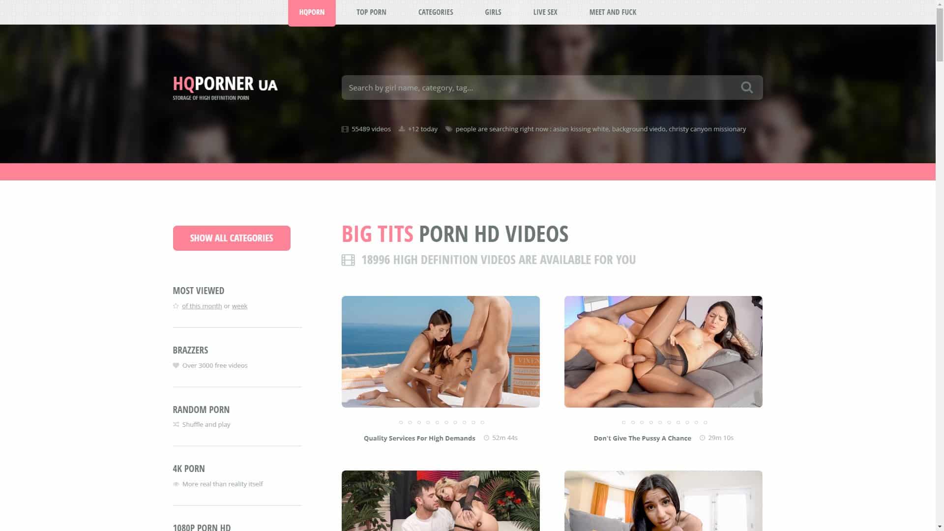 Screenshot of Hqporner Big Tits