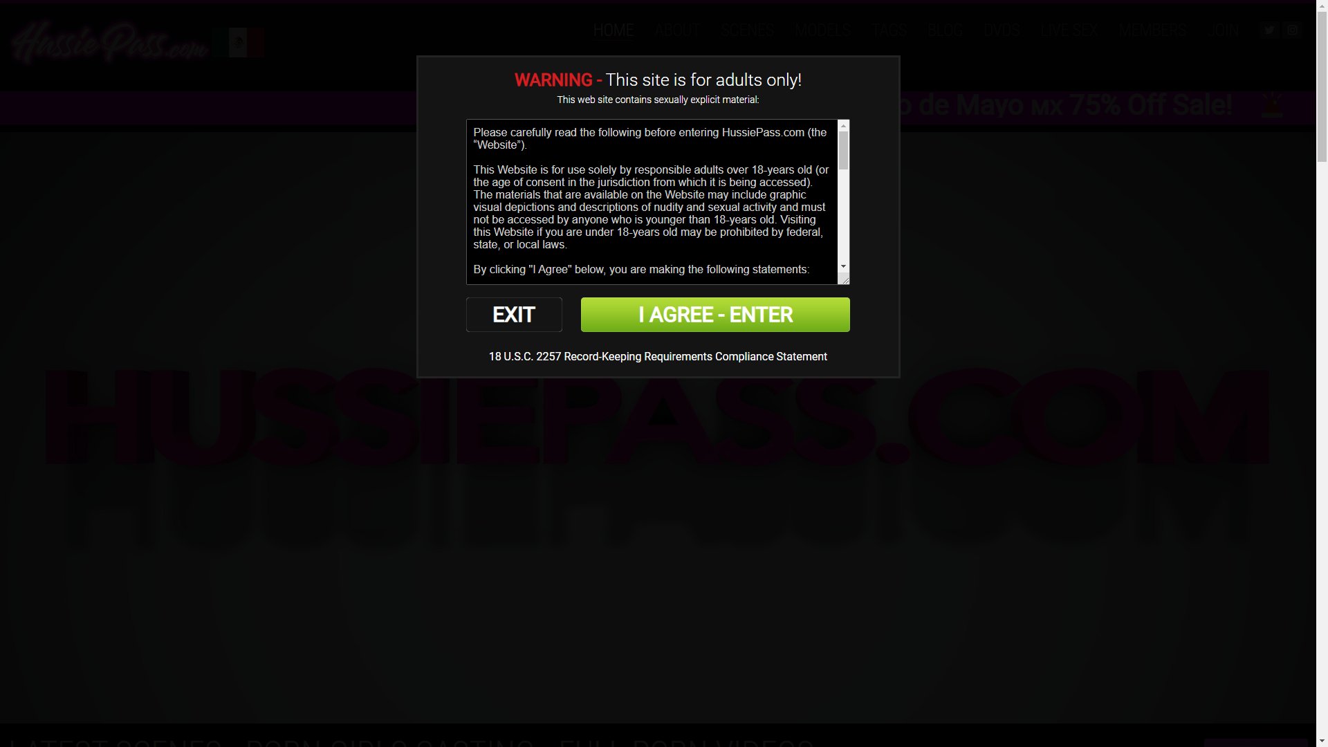 Screenshot of Hussie Pass