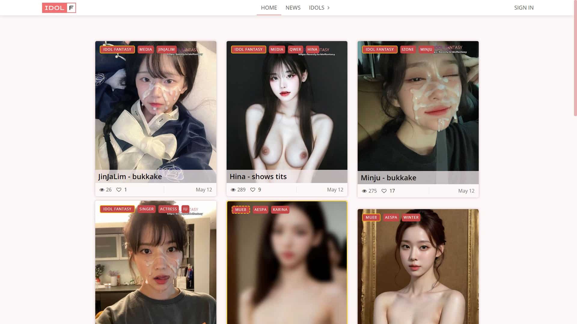 Screenshot of Idolfap