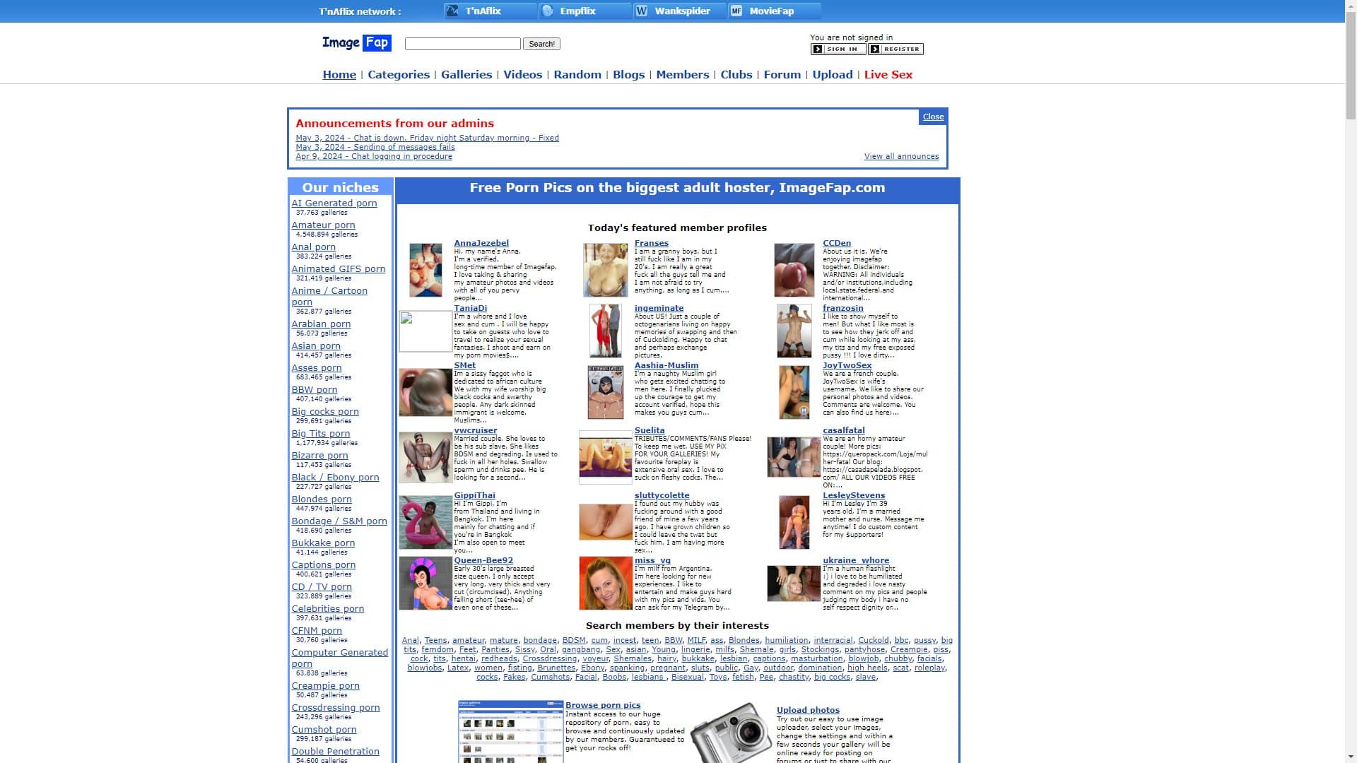Screenshot of Imagefap