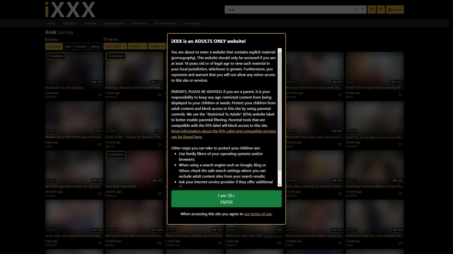 Screenshot of Ixxx Arab