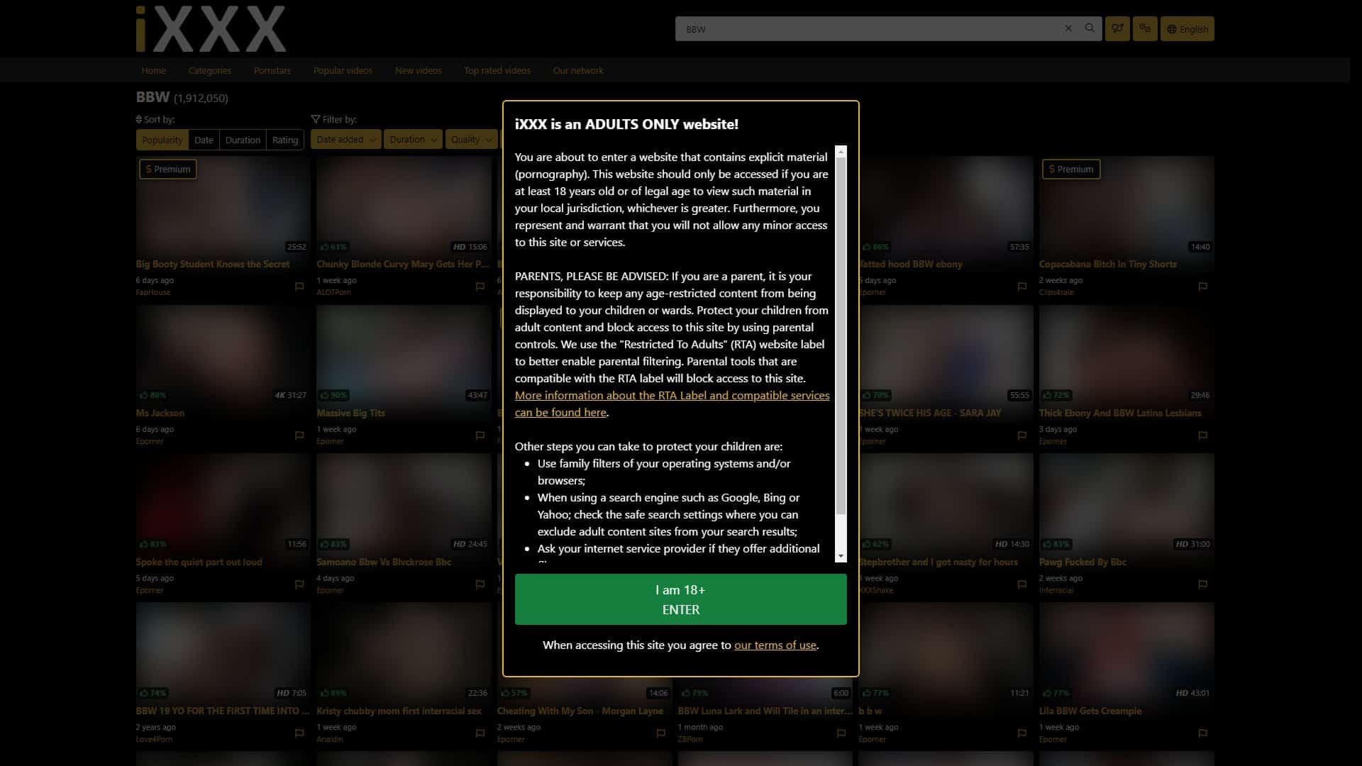 Screenshot of Ixxx Bbw