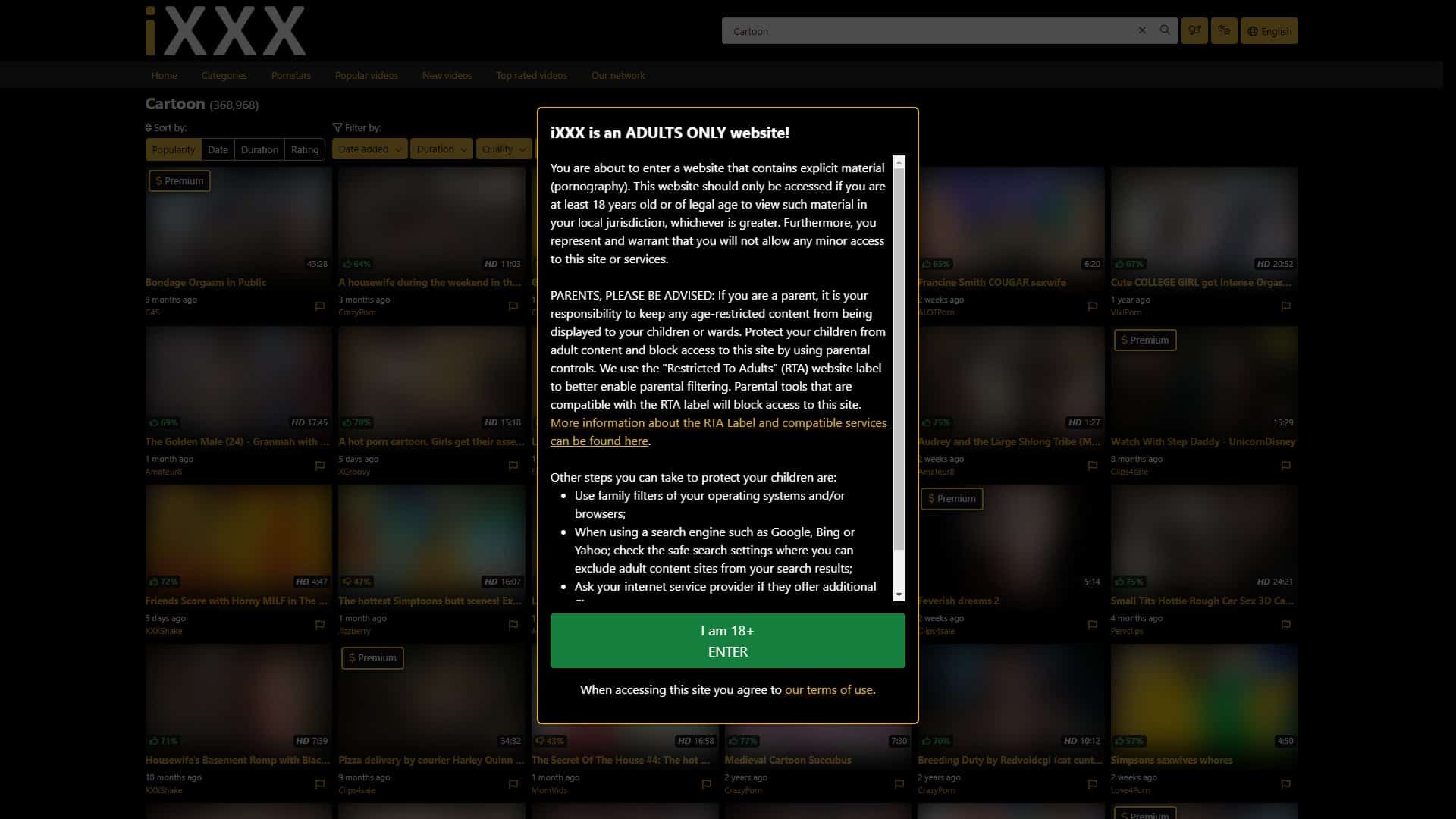 Screenshot of Ixxx Cartoon