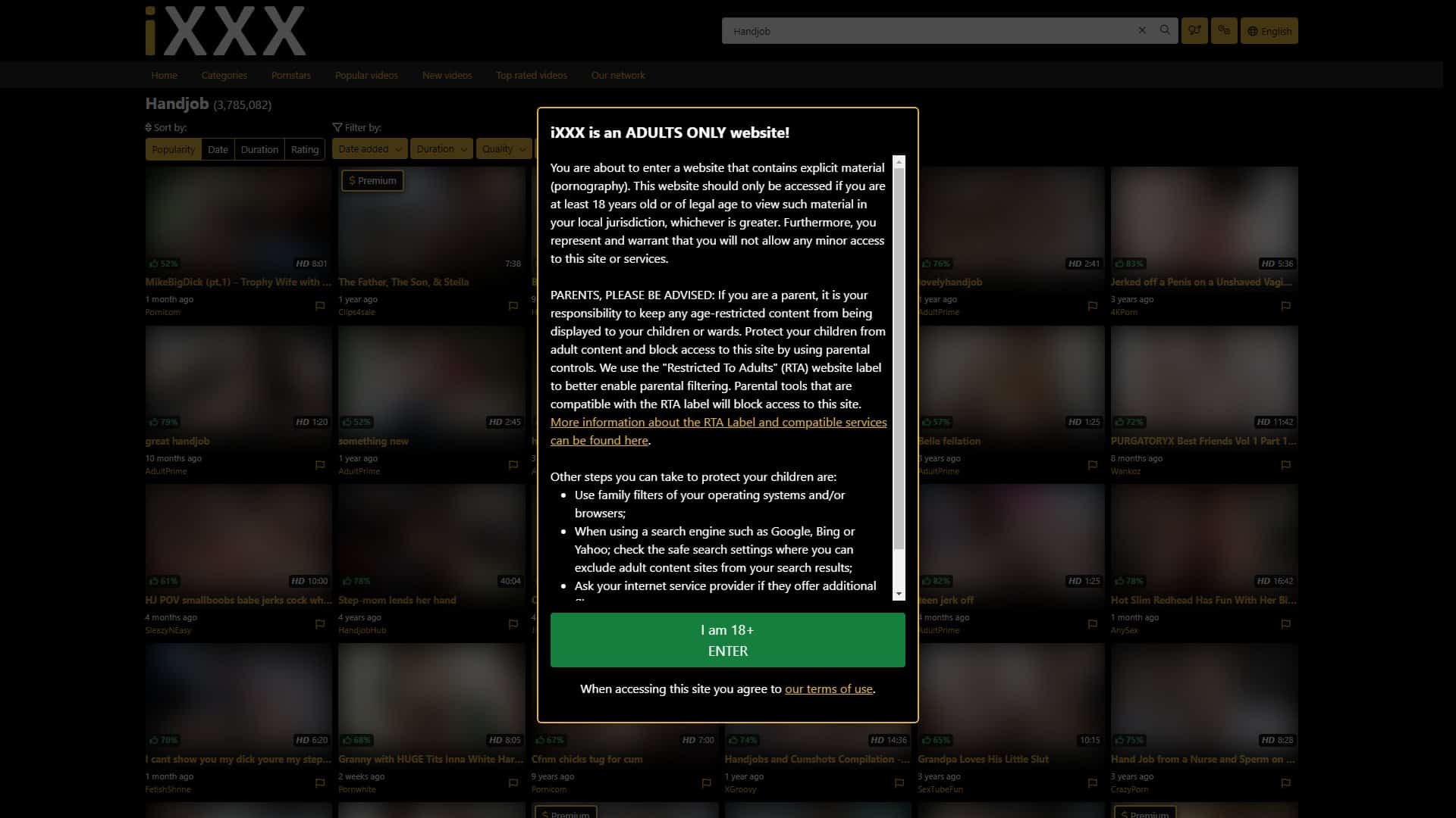 Screenshot of Ixxx Handjob