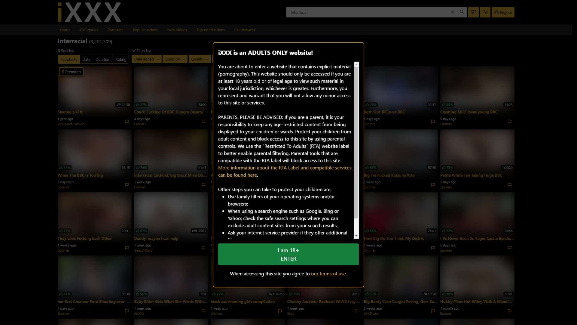 Screenshot of Ixxx Interracial