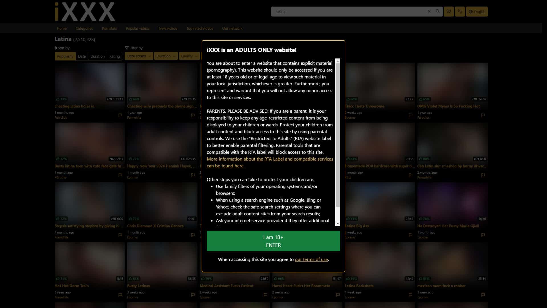 Screenshot of Ixxx Latina