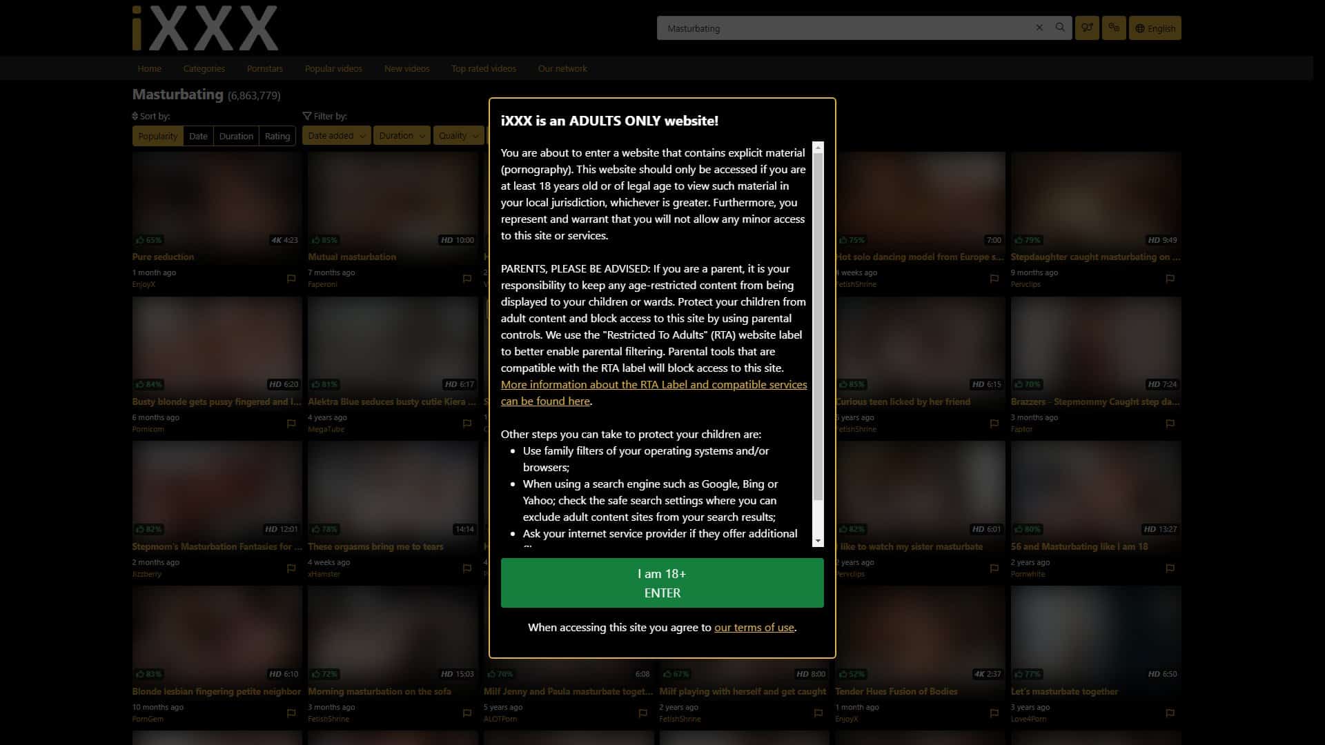 Screenshot of Ixxx Masturbating