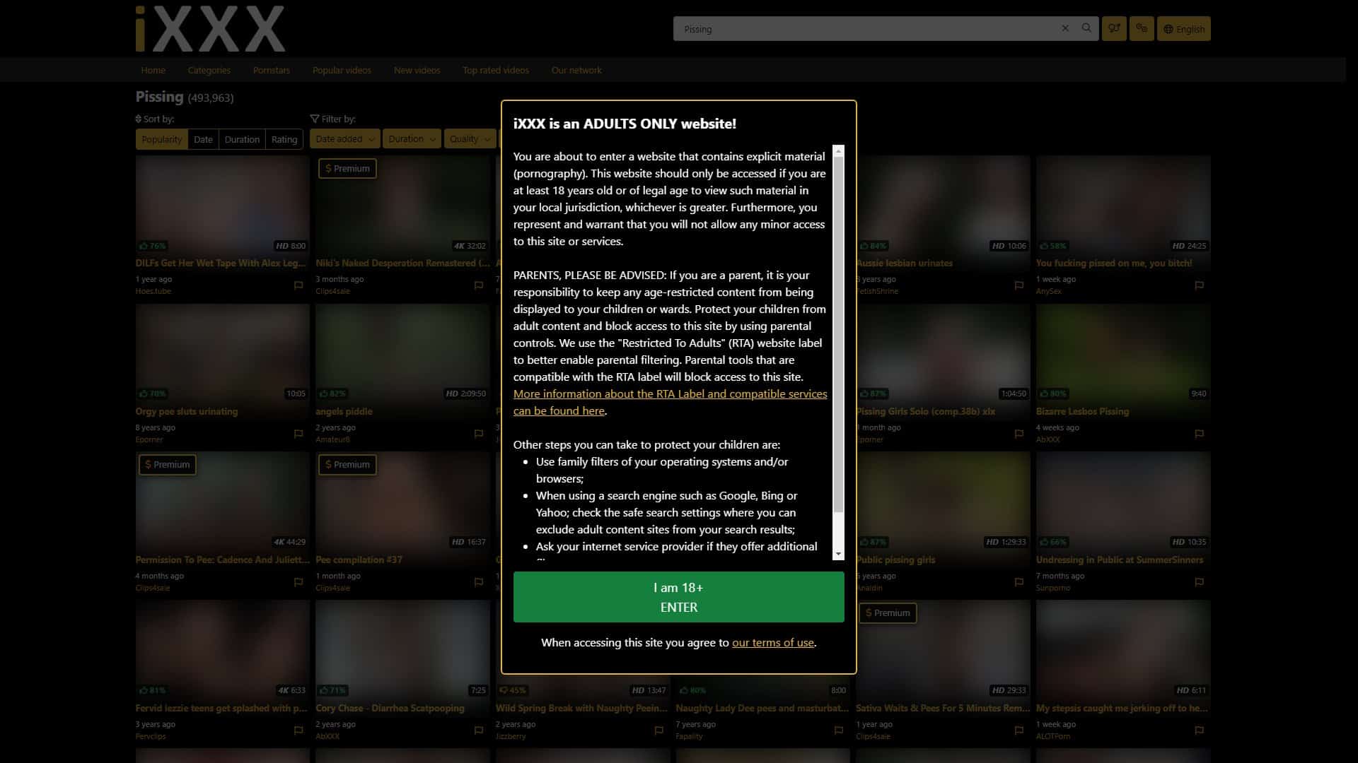 Screenshot of Ixxx Pissing