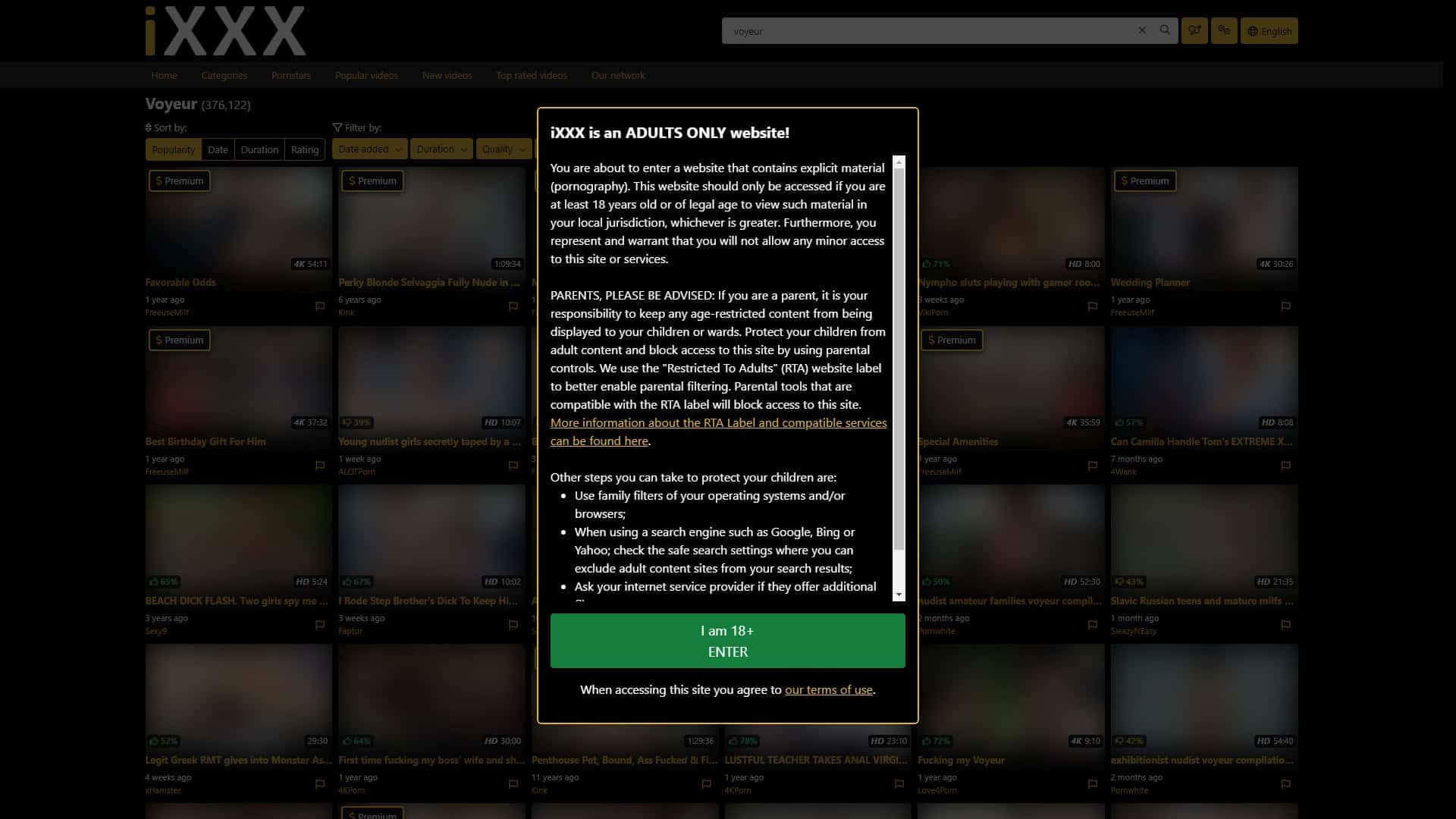 Screenshot of Ixxx Voyeur (Fake)