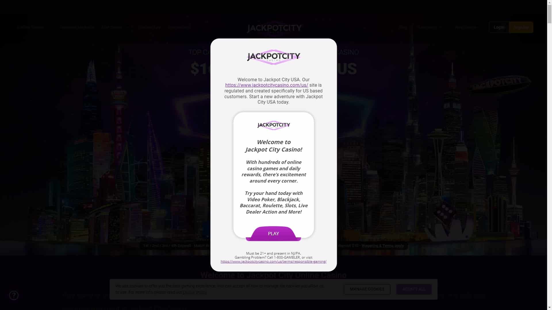 Screenshot of Jackpot City Casino