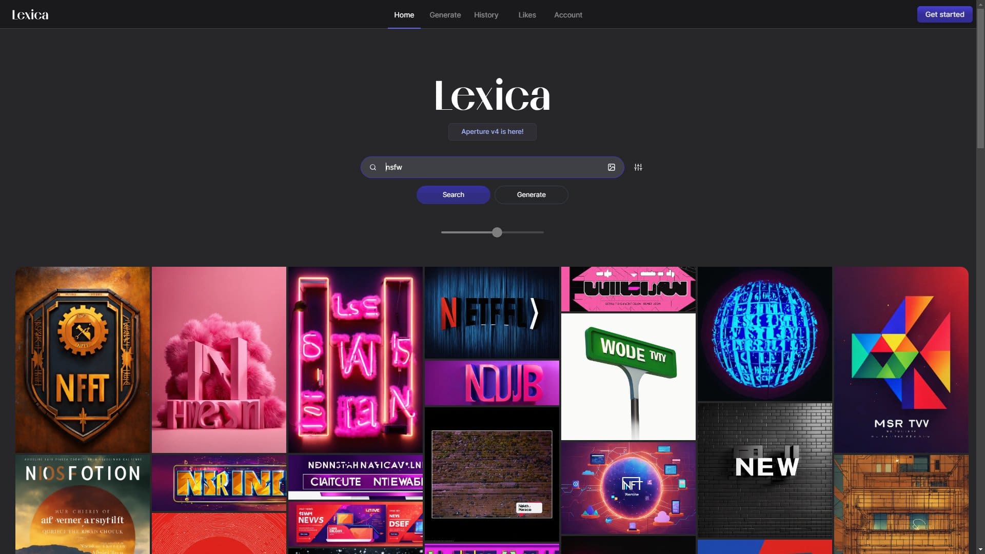Screenshot of Lexica (Fake)