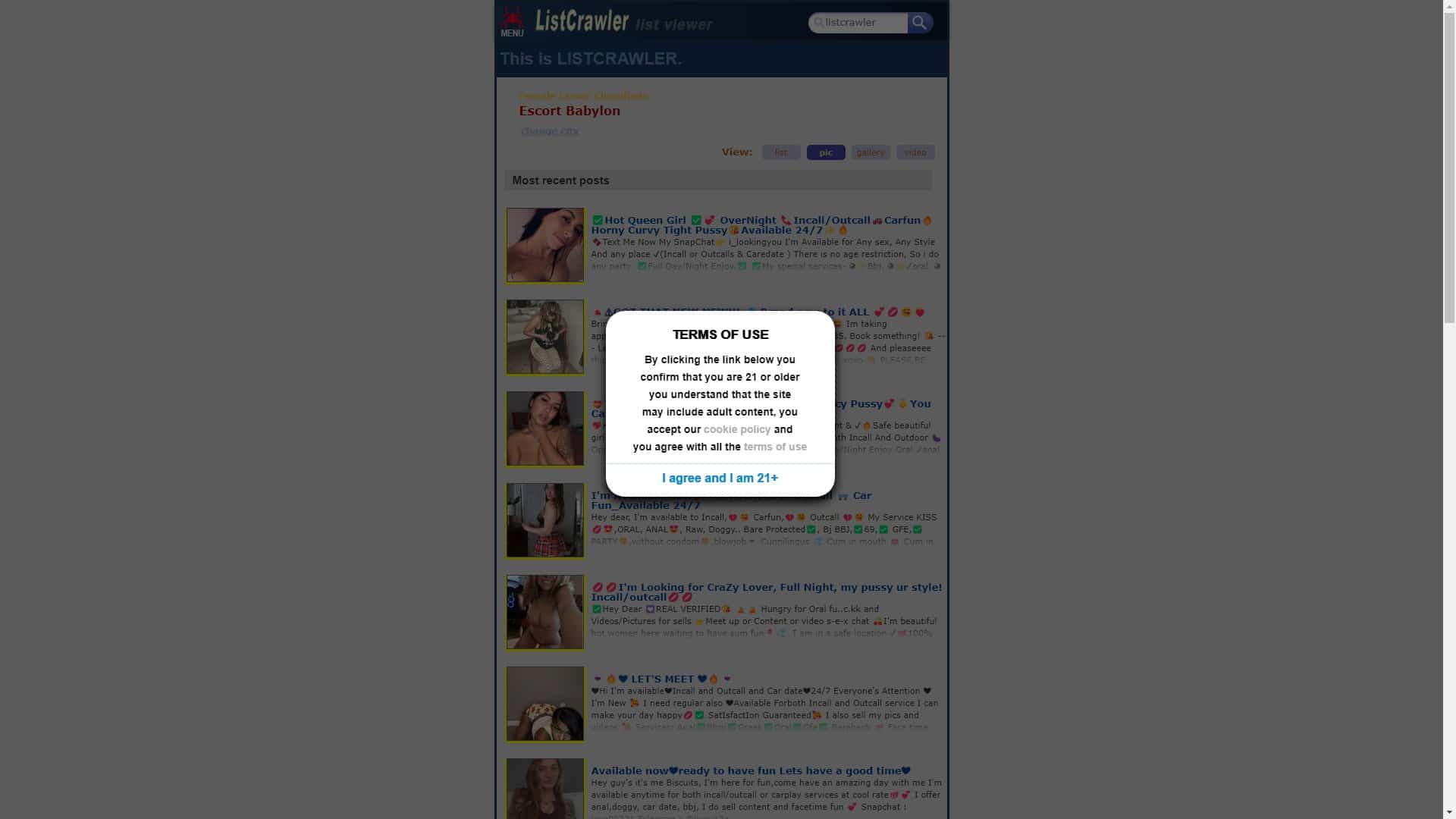 Screenshot of Listcrawler