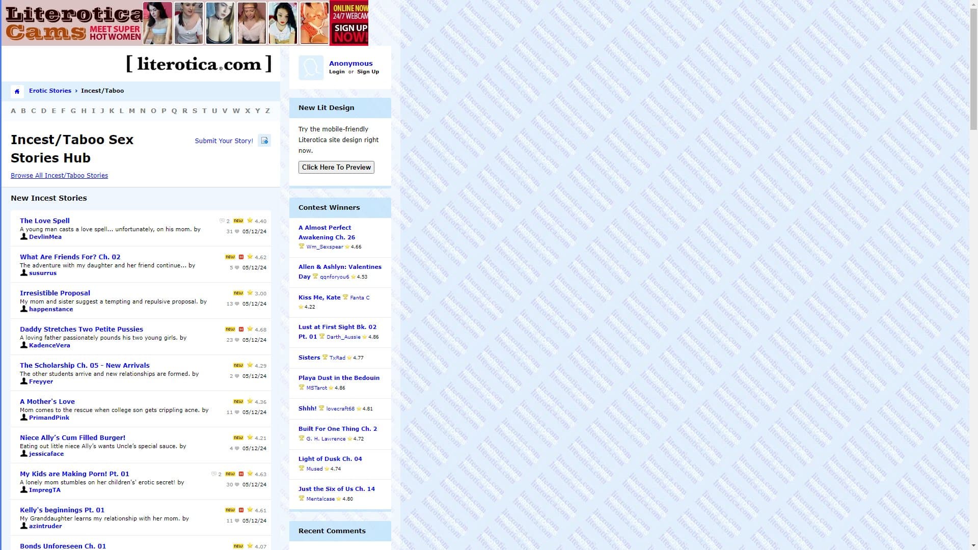 Screenshot of Literotica Taboo Stories (Fantasy)