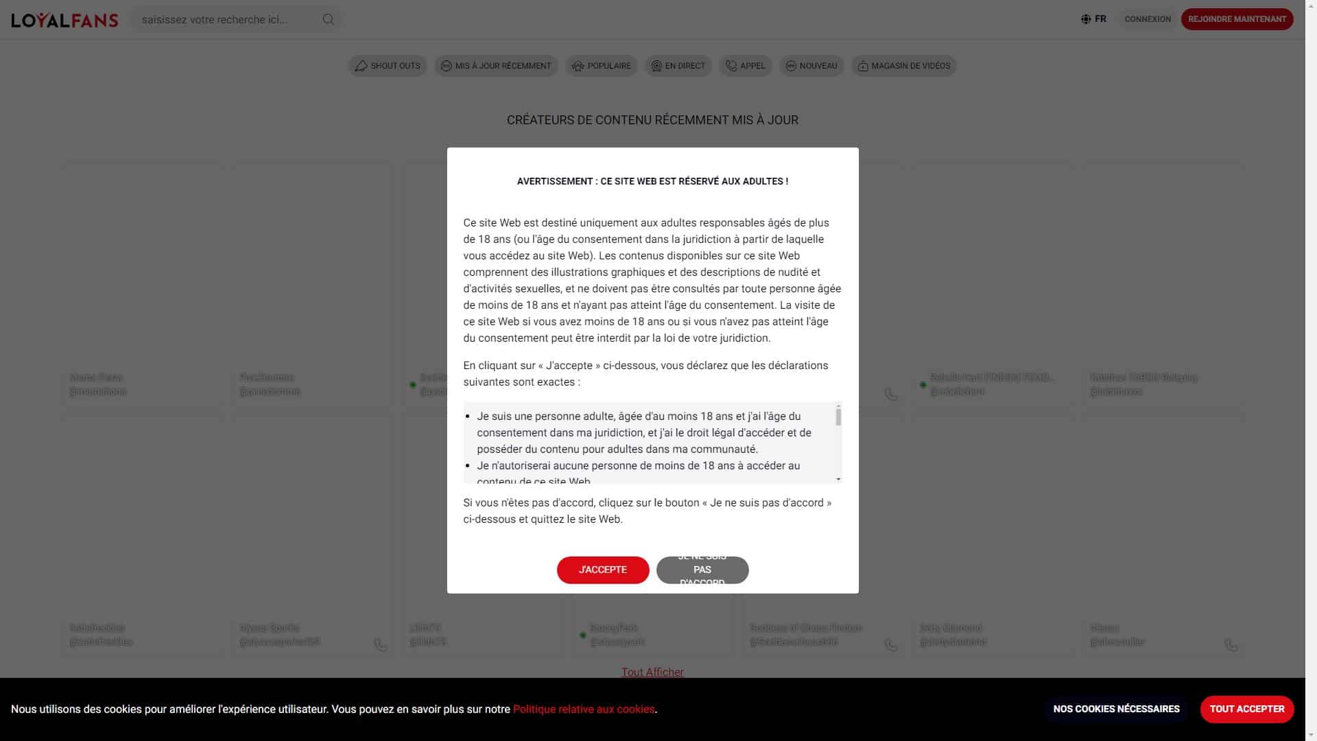 Screenshot of Loyalfans