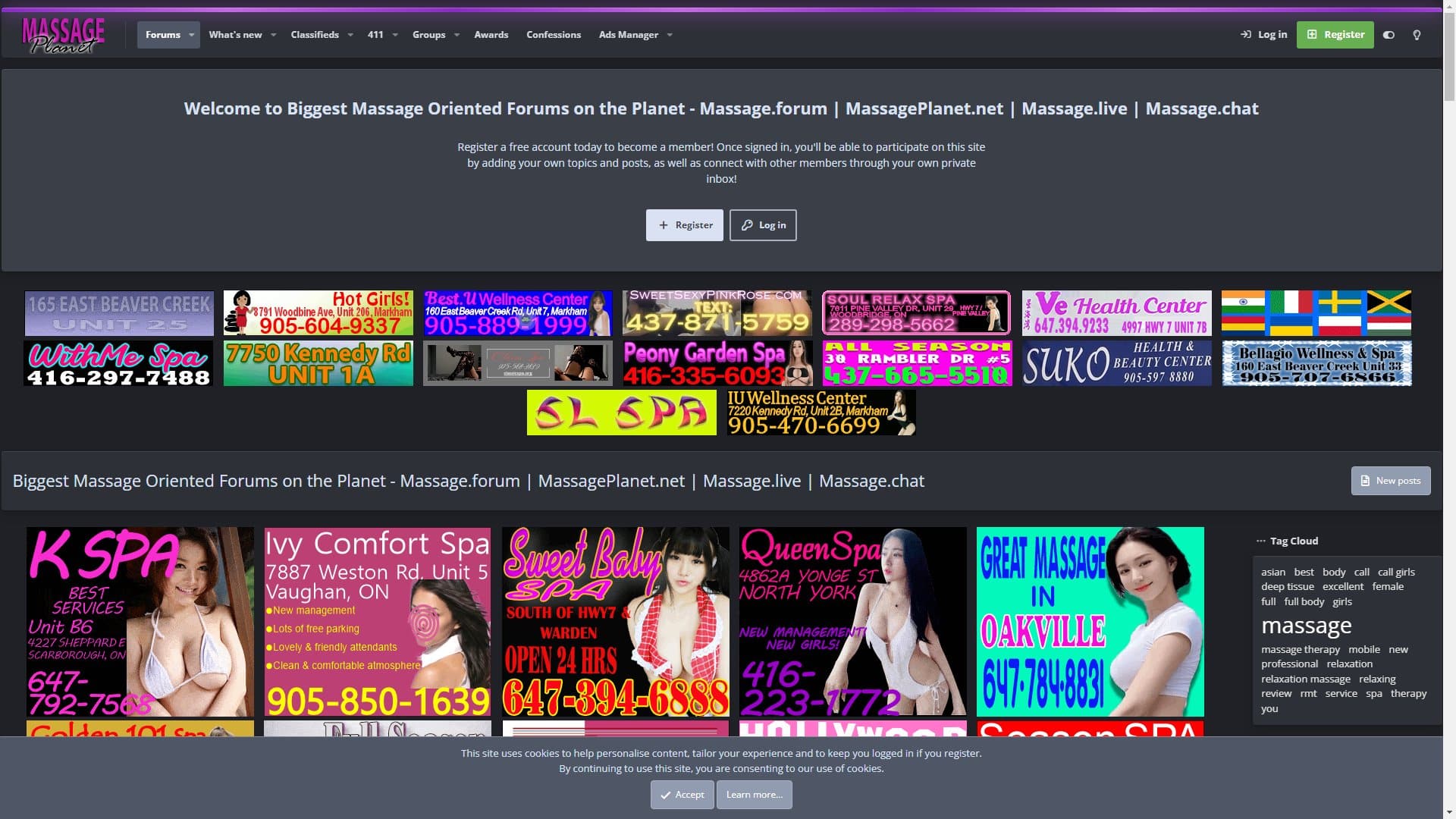 Screenshot of Massageplanet